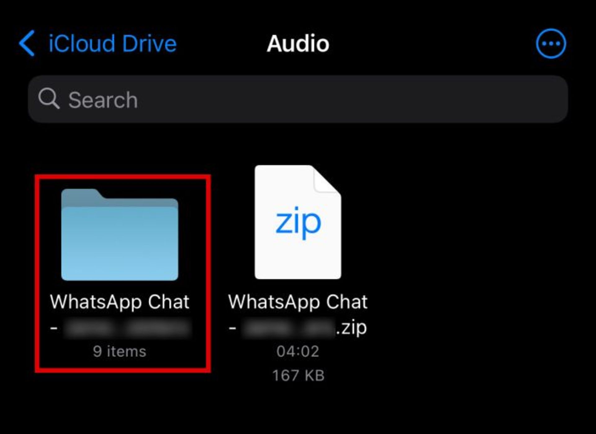 ۸-ذخیره ویس و فایل‌های صوتی واتساپ با تابع Export Chat