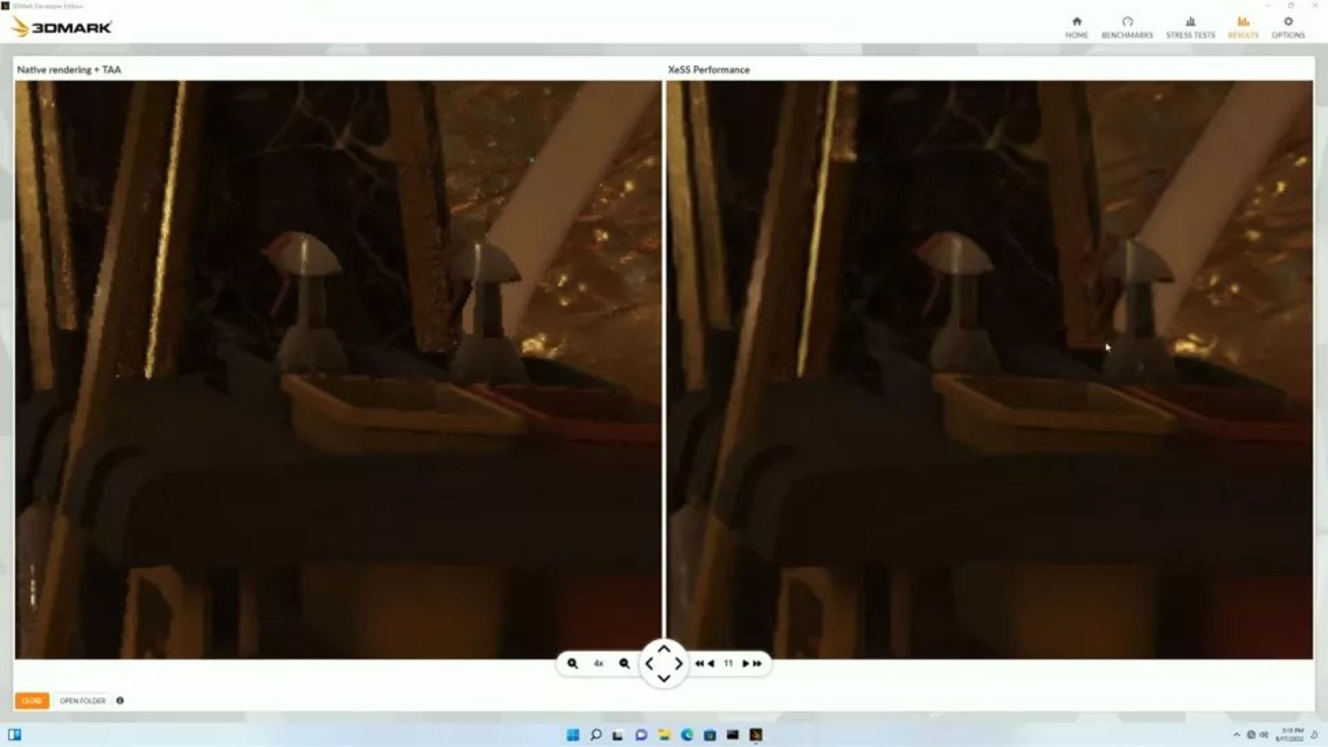 مقایسه اجرای بازی با فناوری اینتل XeSS