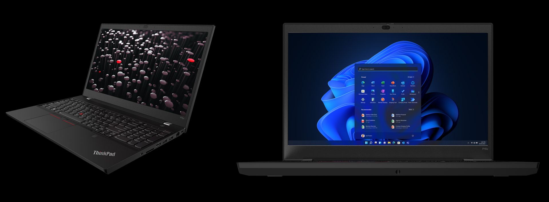 نمای جلو لپ تاپ های ورکستیشن P15v و P14s لنوو