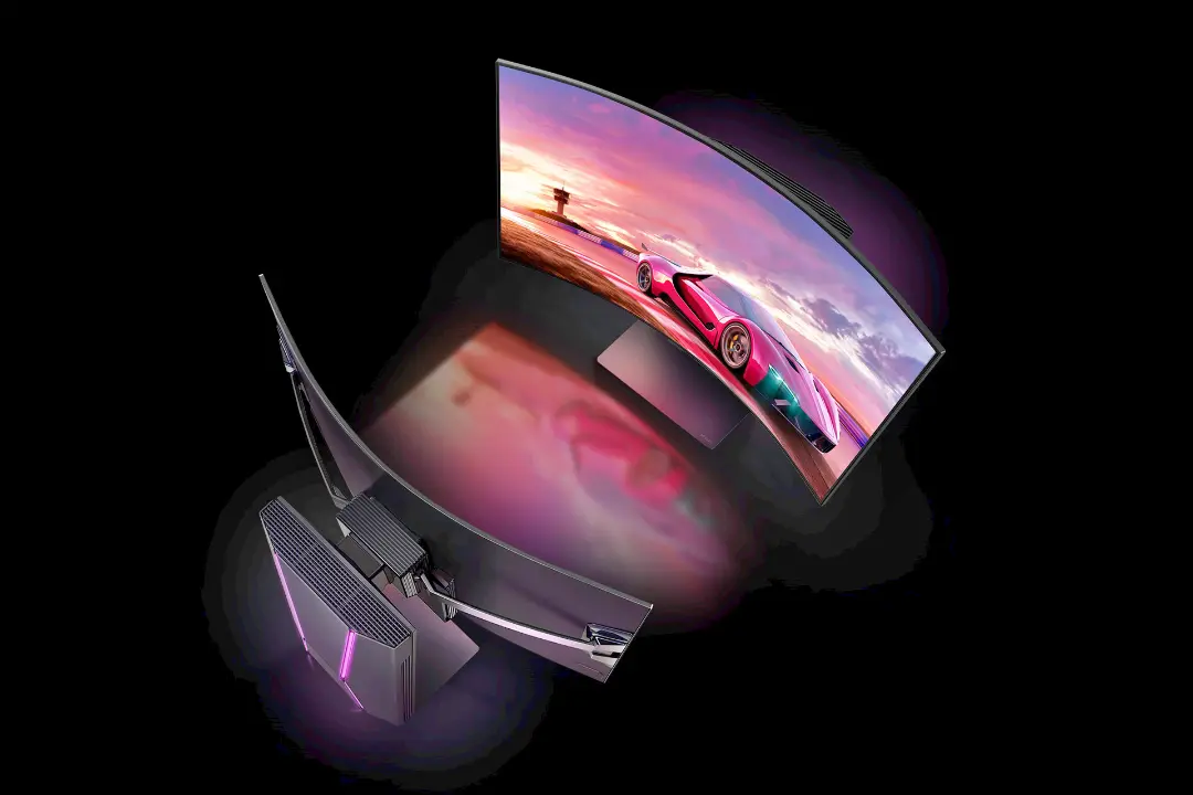 تلویزیون خم کردنی ال جی LG OLED Flex LX3 از نمای بالا