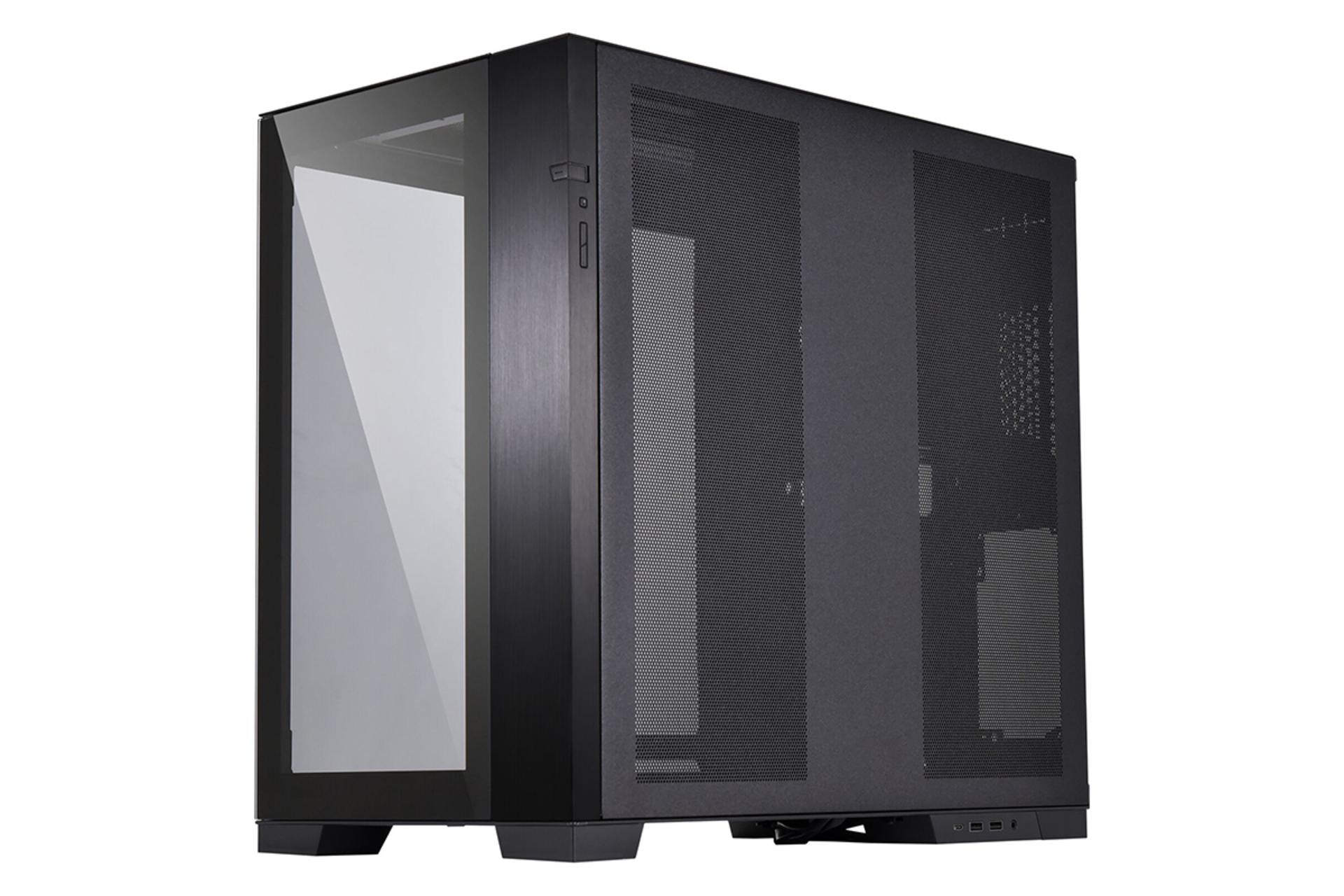 نمای نیم رخ جلو و سمت راست کیس کامپیوتر لیان لی O11 Dynamic EVO