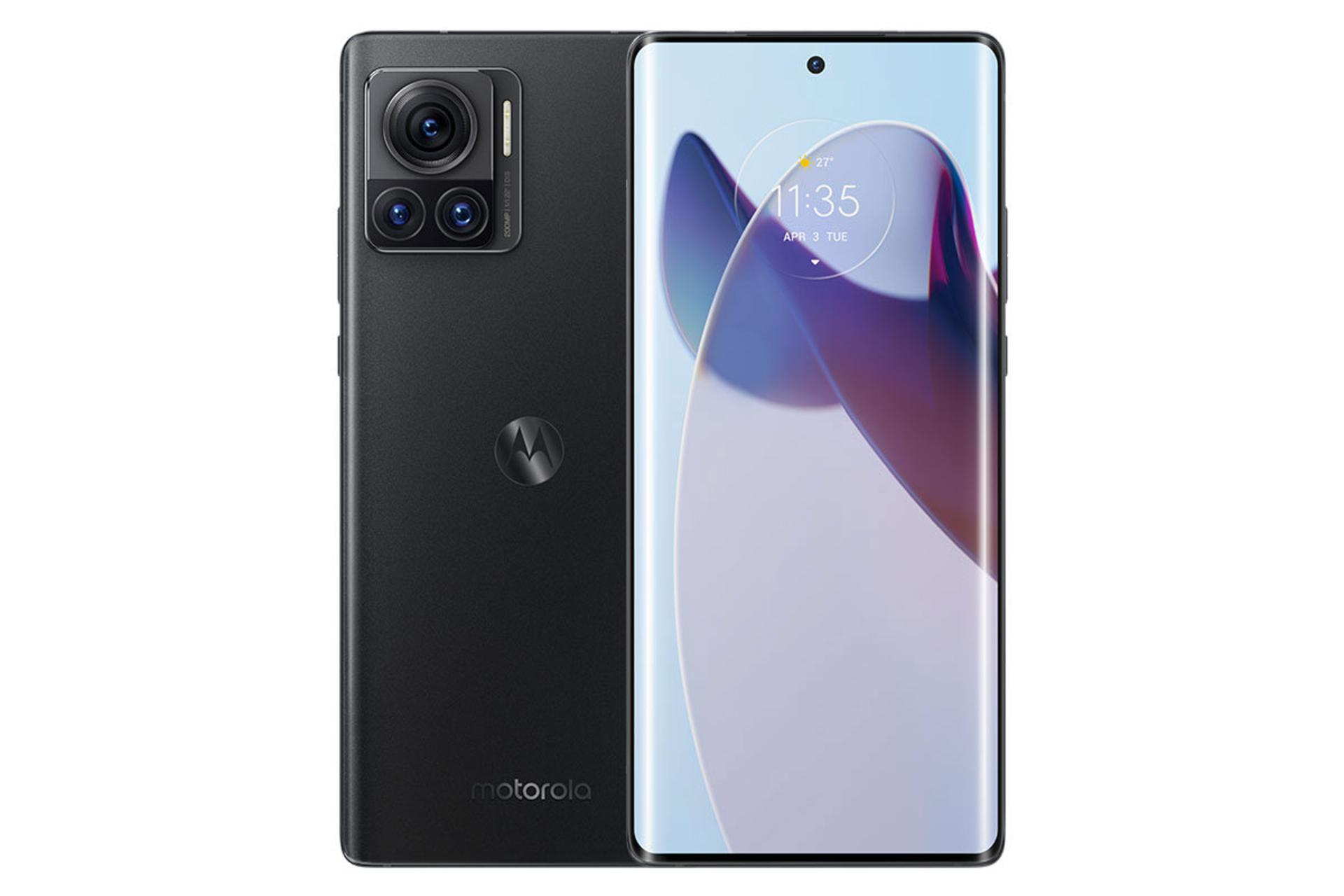 موتورولا ایکس 30 پرو X30 Pro مدل مشکی نمایشگر و پنل پشت