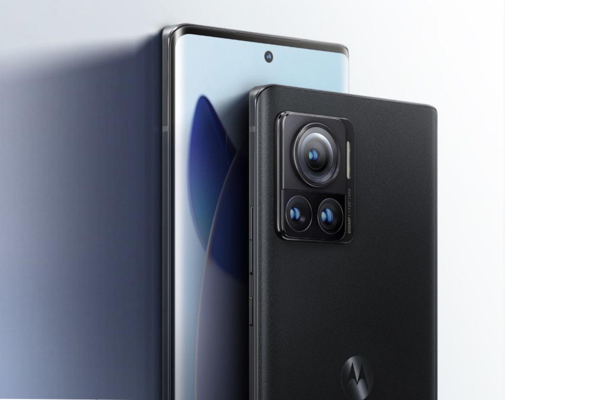 موتورولا ایکس 30 پرو X30 Pro مشکی از نمای پشت و جلو