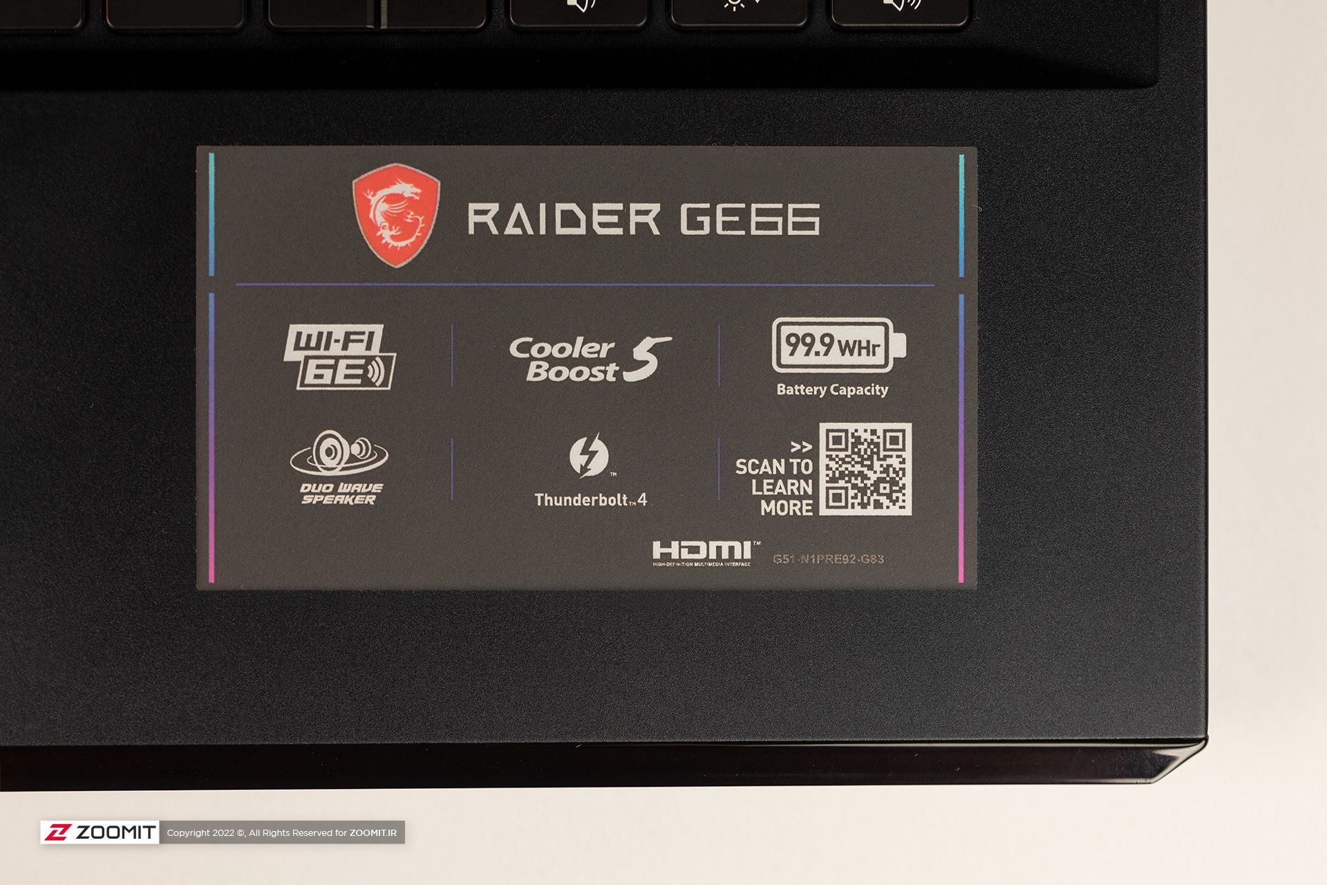 مشخصات لپ‌تاپ MSI Raider GE66