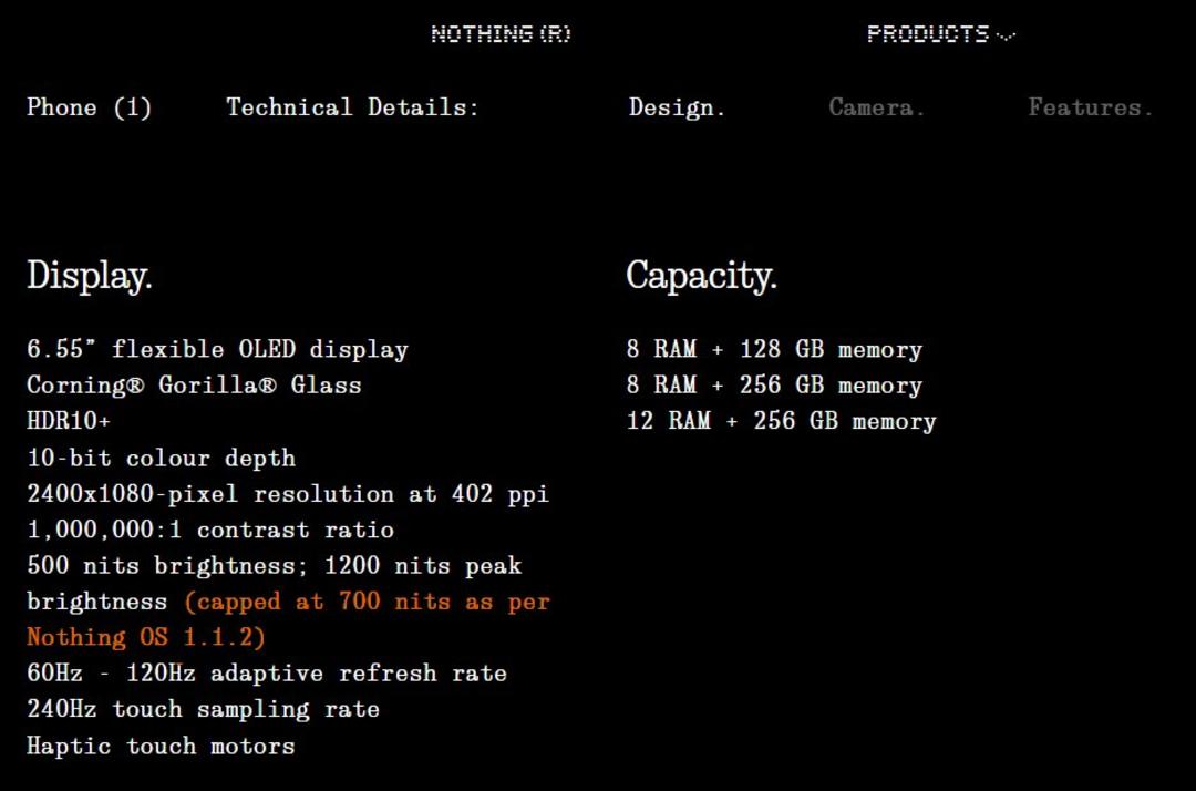 سطح روشنایی Nothing Phone 1