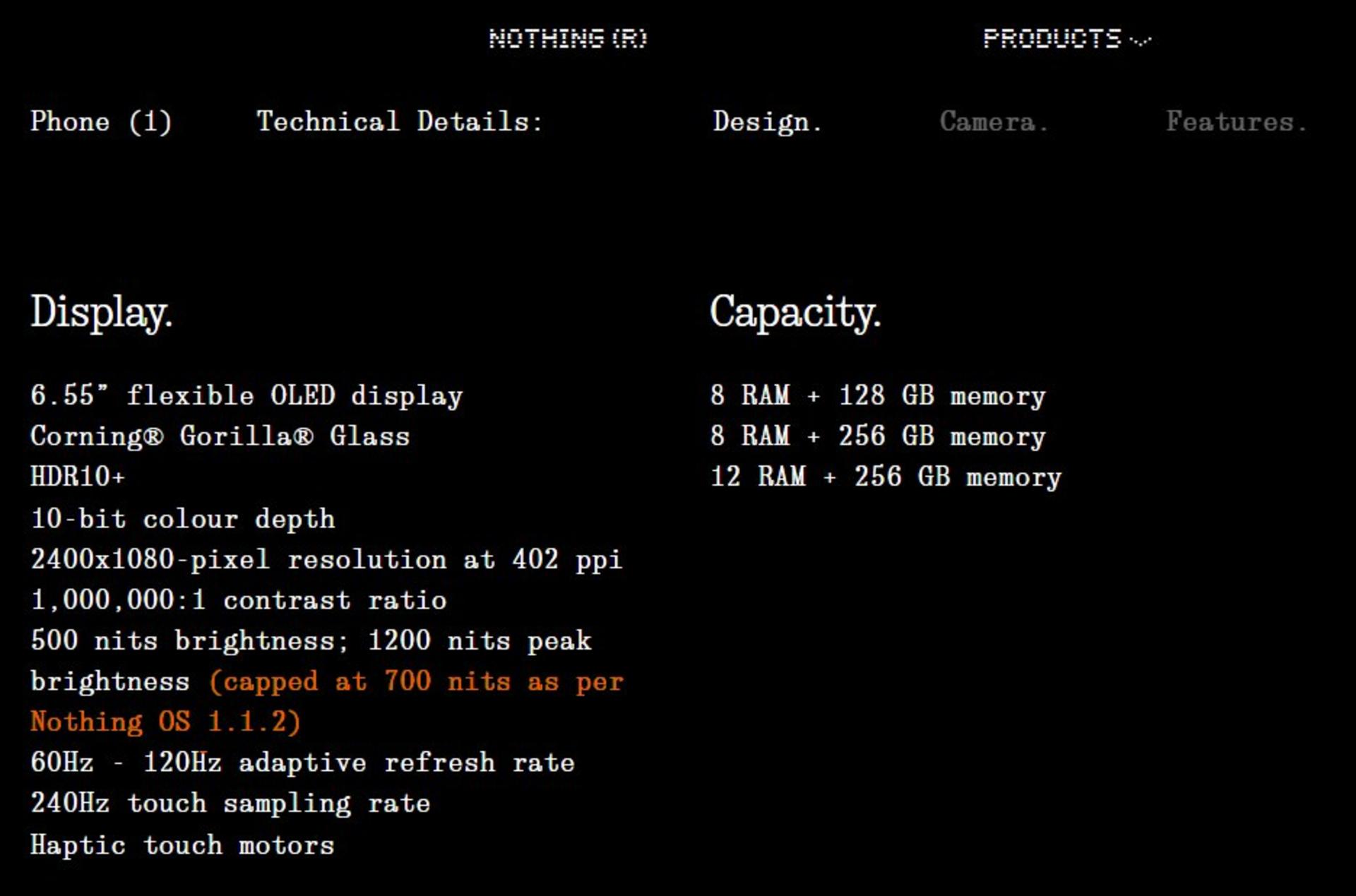سطح روشنایی Nothing Phone 1
