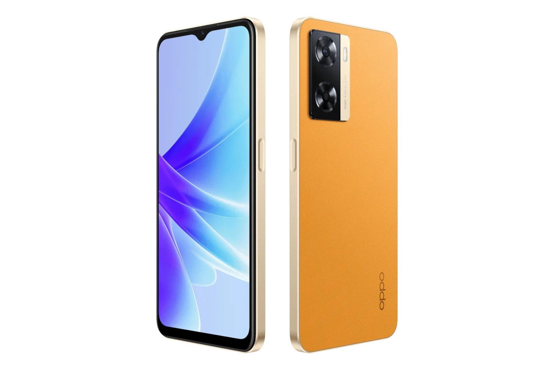 نمای کناری گوشی موبایل اوپو Oppo A77 4G نارنجی