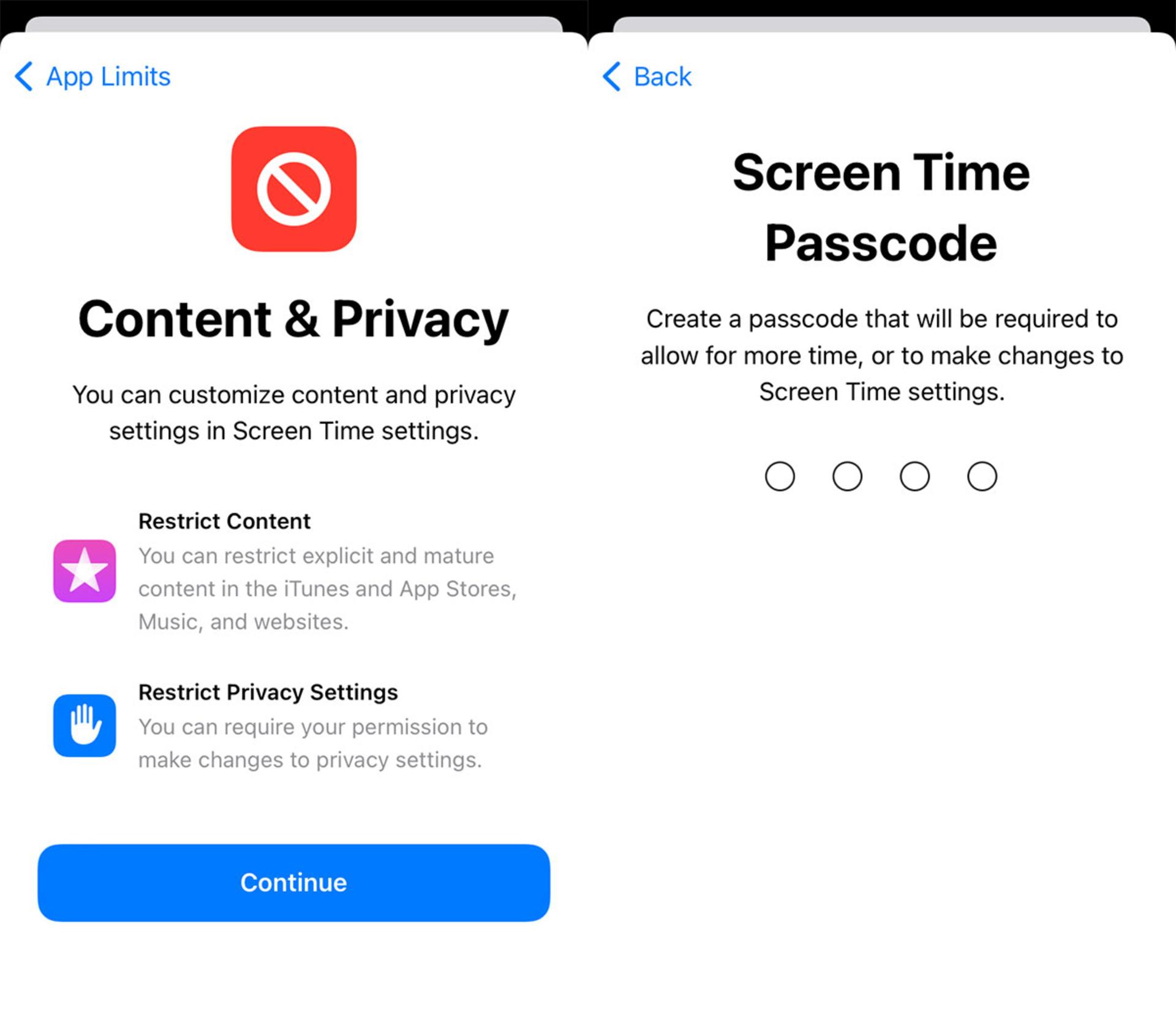 راه اندازی Screen Time در آیفون