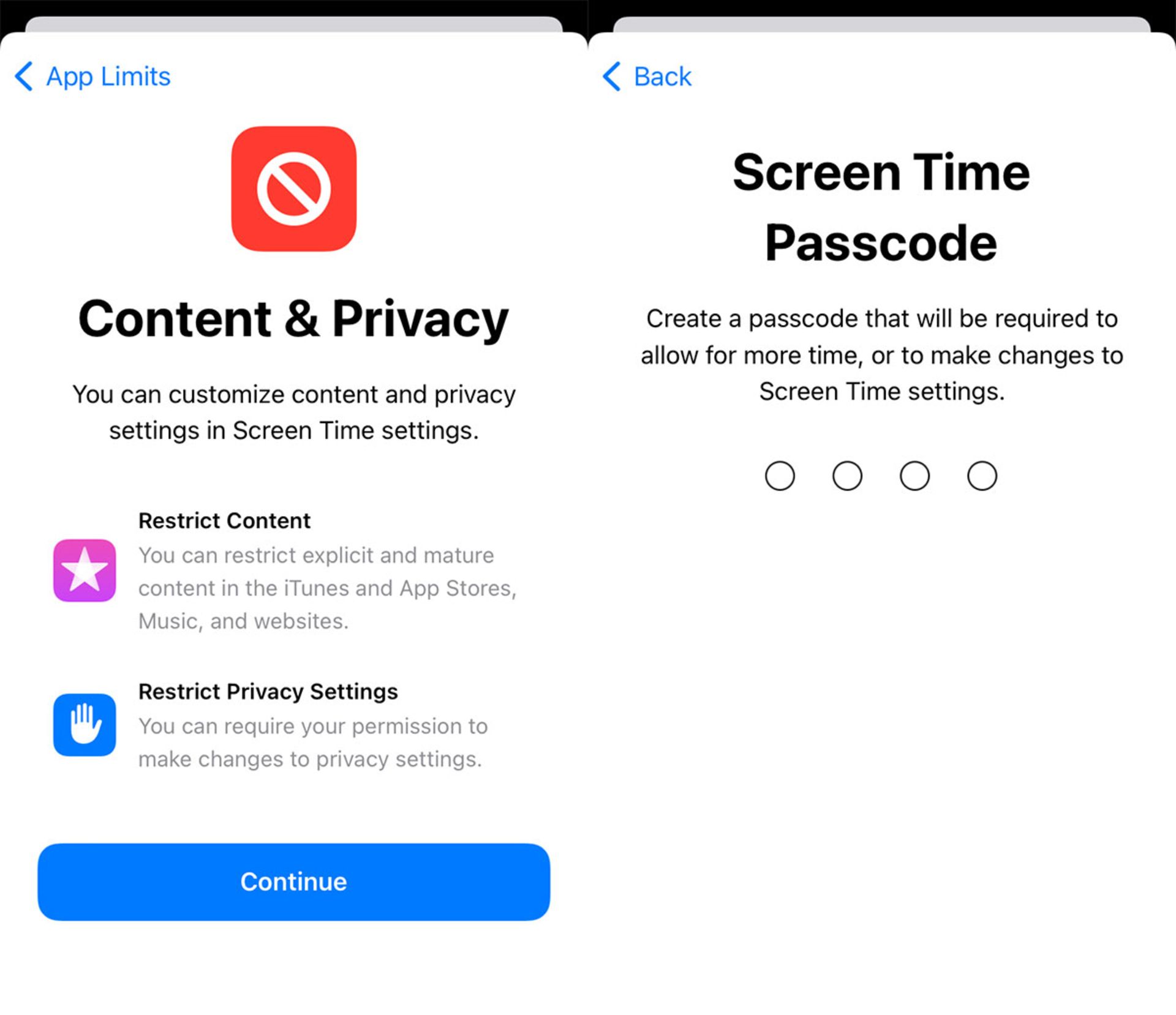 راه اندازی Screen Time در آیفون