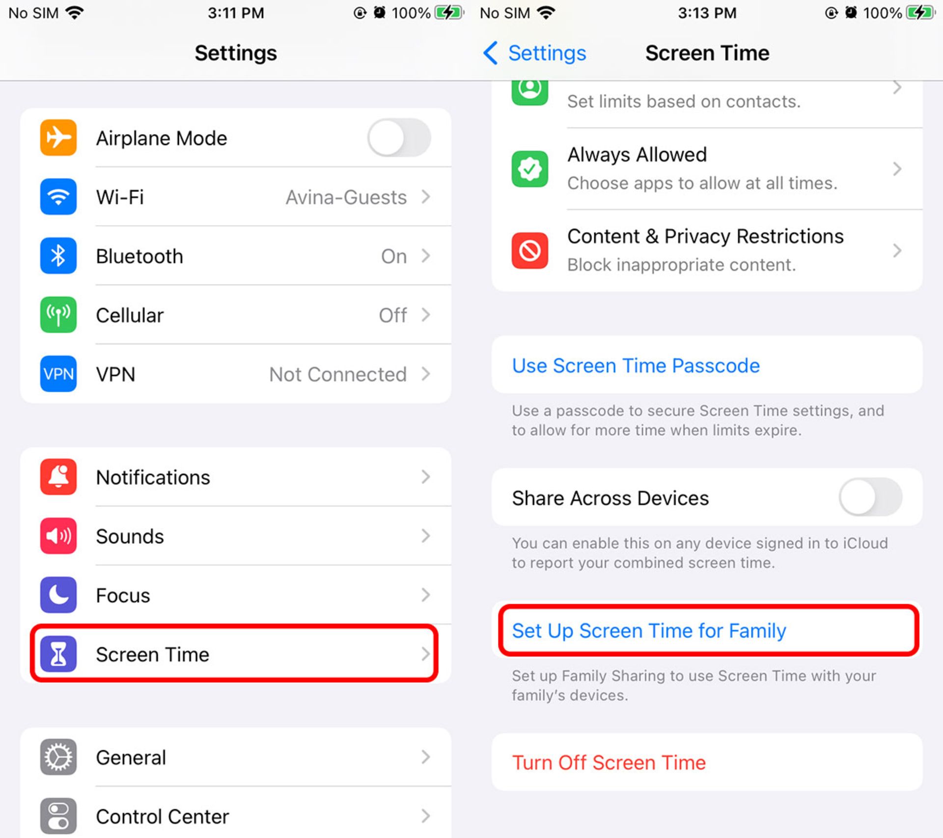 راه اندازی Screen Time برای کودکان در آیفون