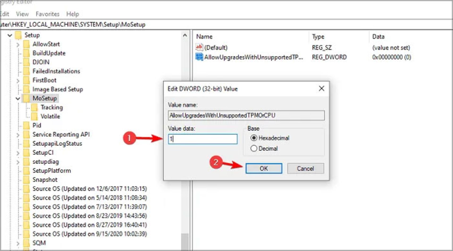 دورزدن محدودیت نصب ویندوز 11 از طریق رجیستری