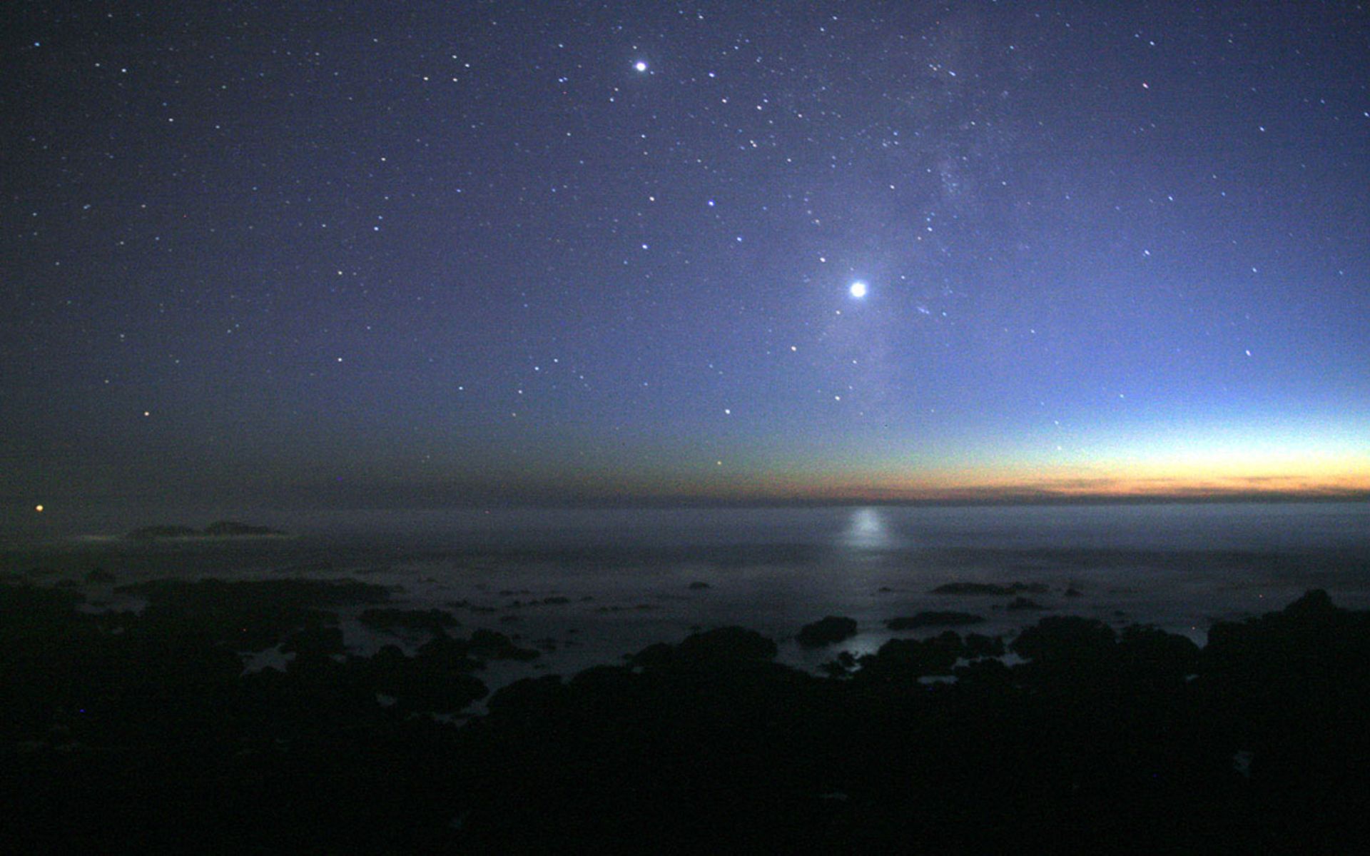 The planet Venus in the night sky