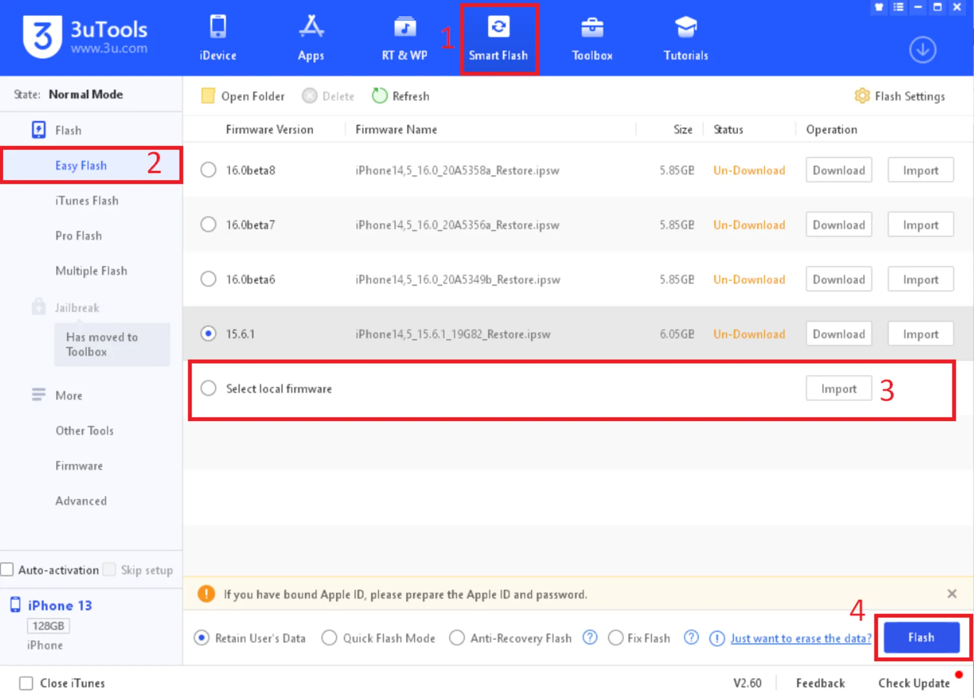 فلش کردن آیفون با استفاده از برنامه 3UTools