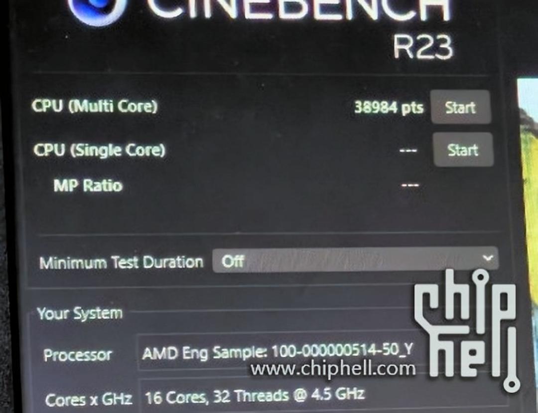 امتیاز پردازنده AMD 7950X در بنچمارک R23