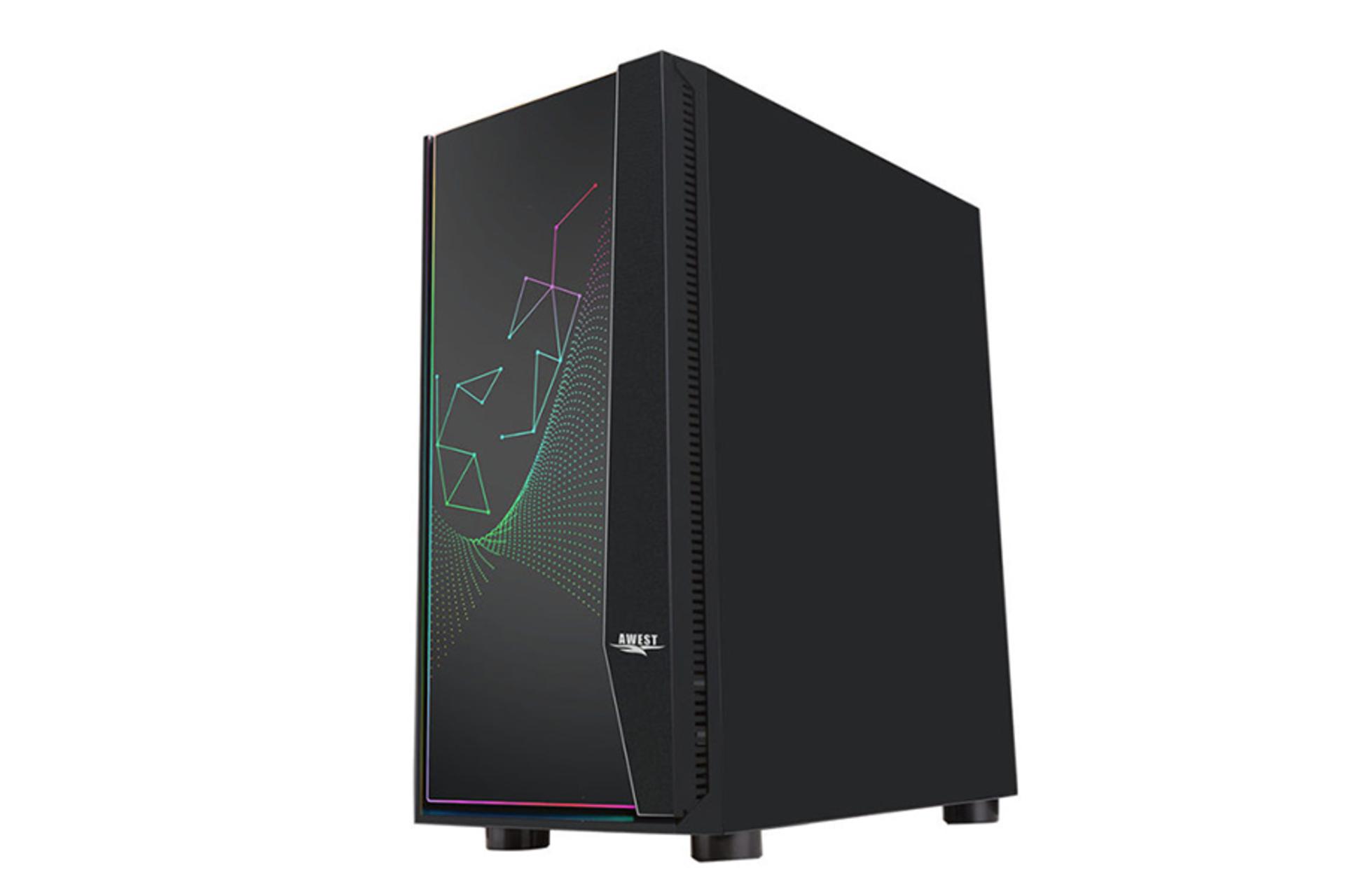 نمای نیم رخ جلو و سمت راست کیس کامپیوتر اوست GT-AV11-BG
