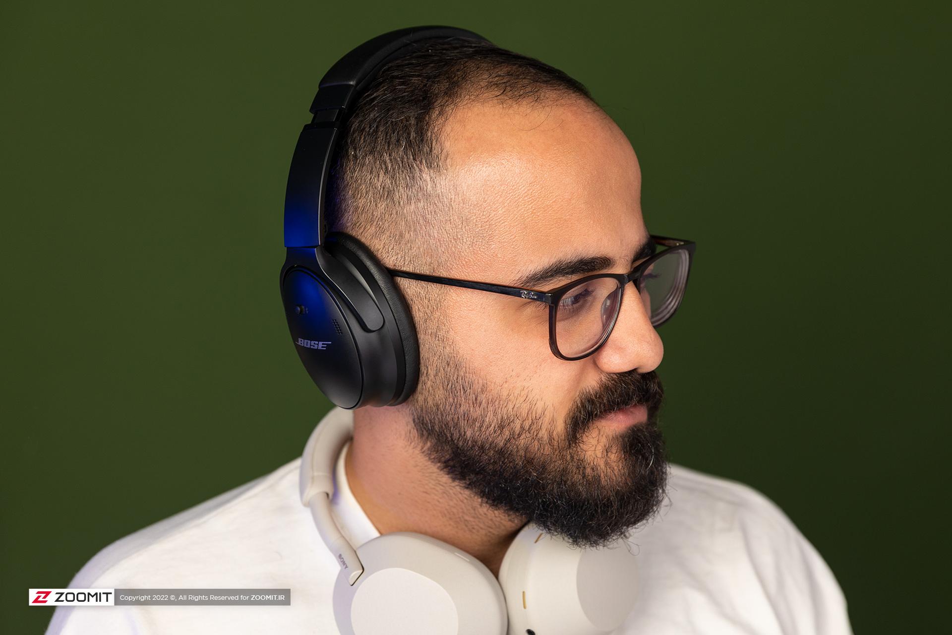 هدفون QC45 روی سر
