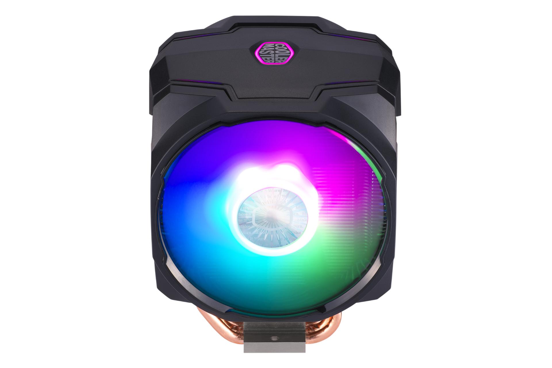 نمای بالای خنک کننده پردازنده کولر مستر MASTERAIR MA610P ARGB