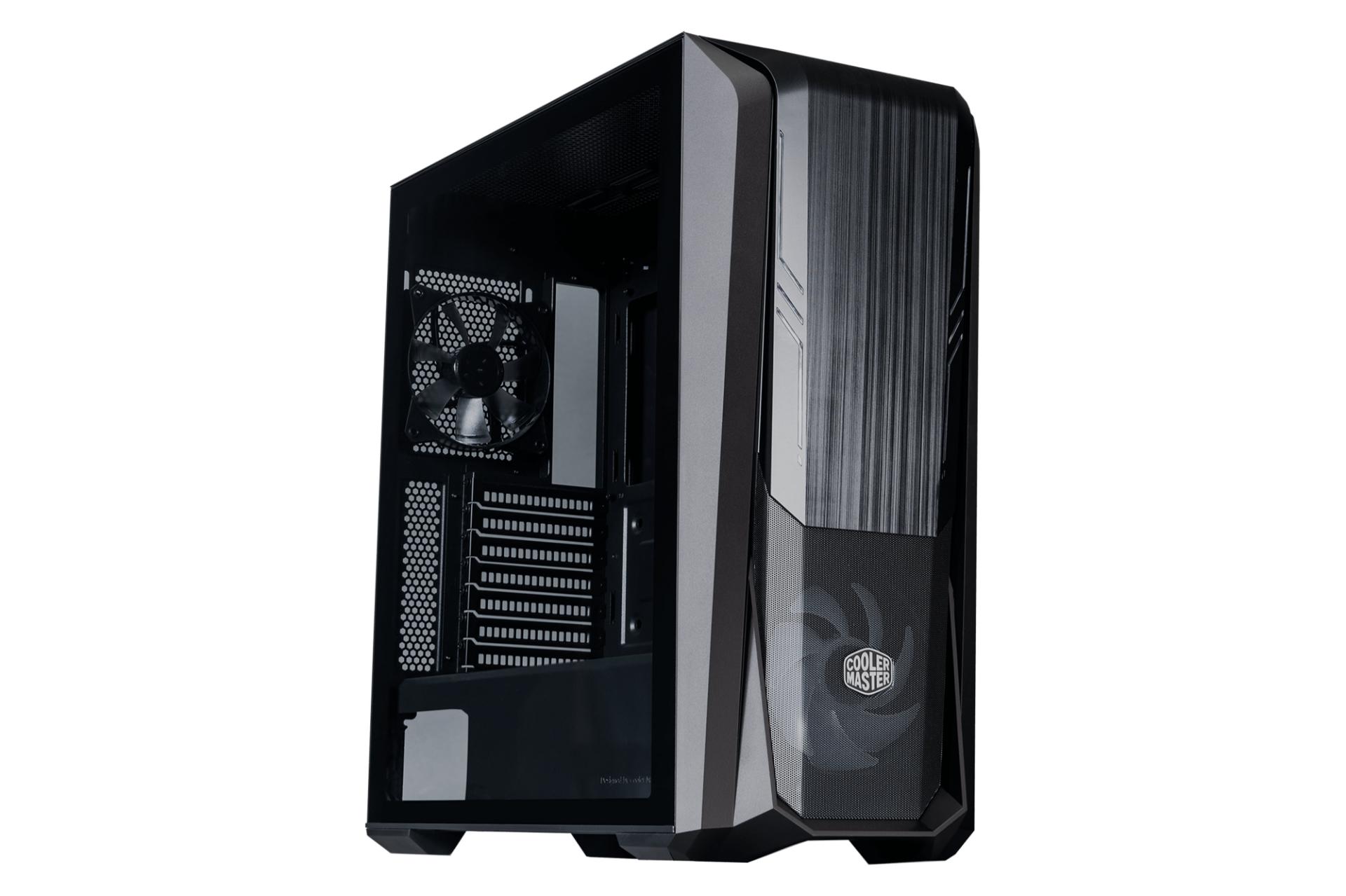 نمای نیم رخ جلو و سمت چپ کیس کامپیوتر کولر مستر MASTERBOX 500 