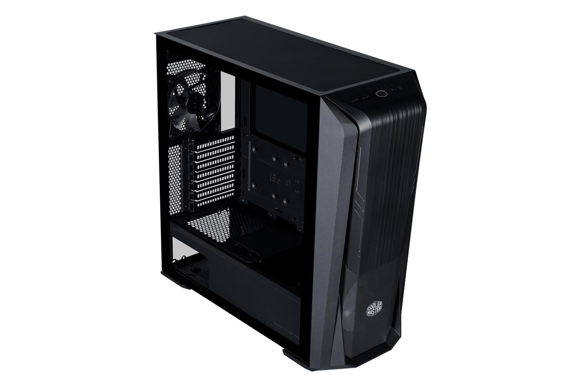 نمای نیم رخ جلو، بالا و سمت چپ کیس کامپیوتر کولر مستر MASTERBOX 500 