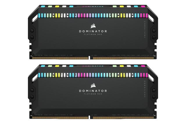 نمای جلوی رم کورسیر DOMINATOR PLATINUM RGB ظرفیت 64 گیگابایت (2x32) از نوع DDR5-5600 بصورت دوتایی