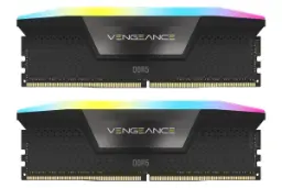نمای جلوی رم کورسیر VENGEANCE RGB ظرفیت 32 گیگابایت (2x16) از نوع DDR5-6200 بصورت دوتایی