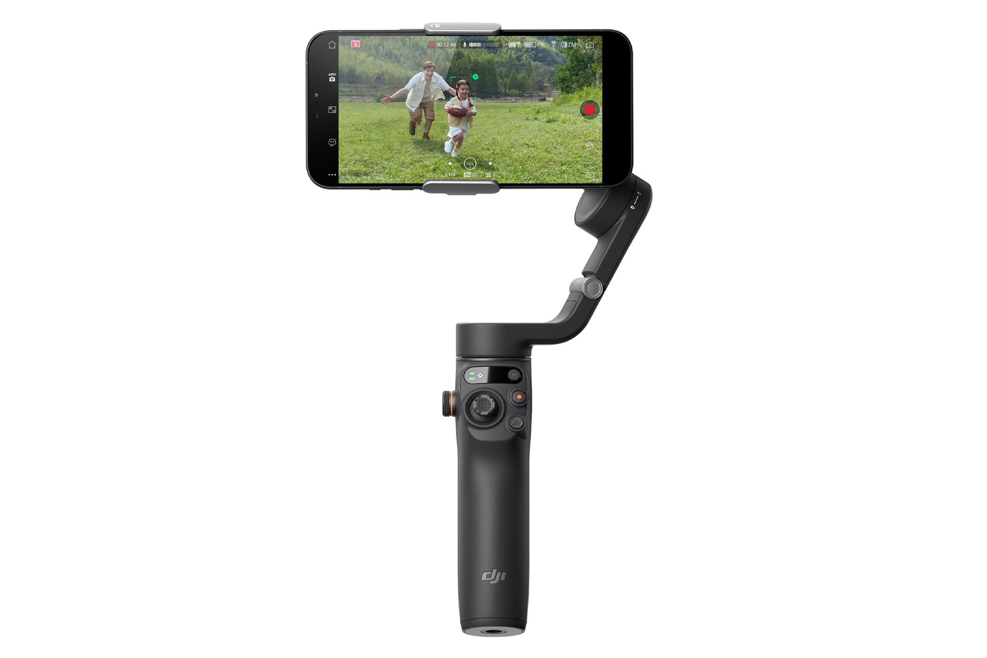 گیمبال DJI Osmo Mobile 6 از نمای جلو با گوشی