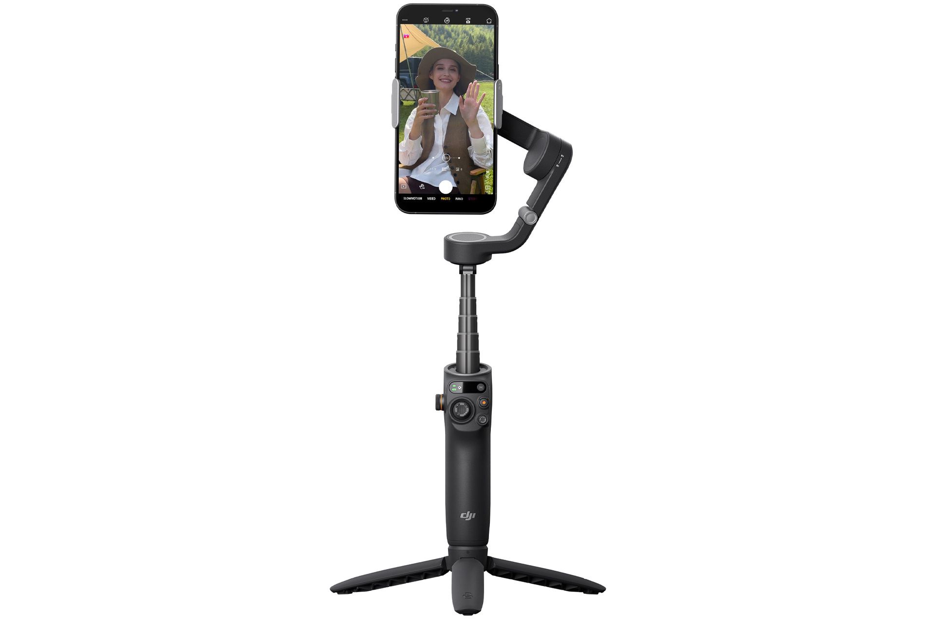 گیمبال DJI Osmo Mobile 6 از نمای جلو حالت عمودی