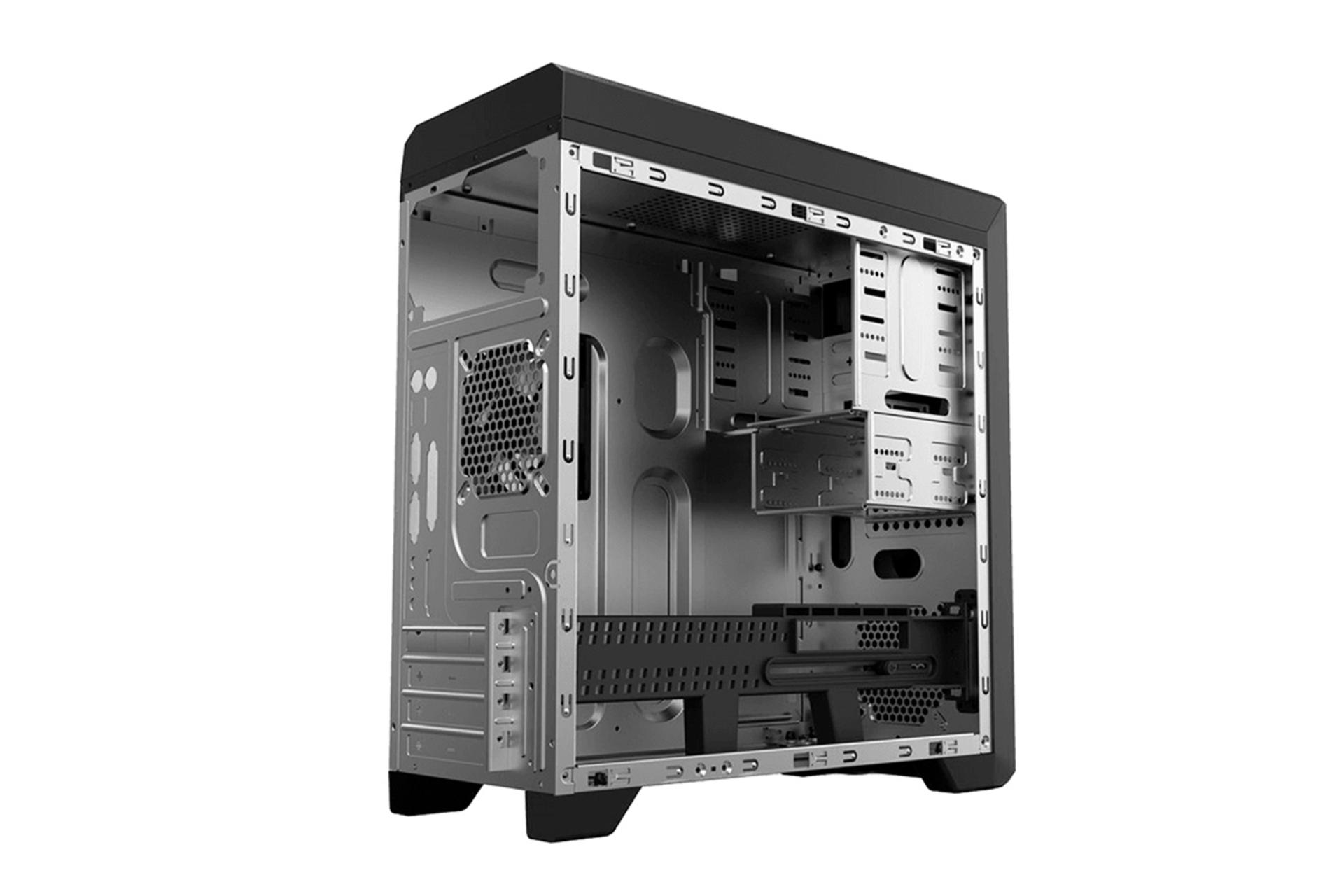 نمای نیم رخ عقب و داخل سمت چپ کیس کامپیوتر گیم مکس Ares 6830