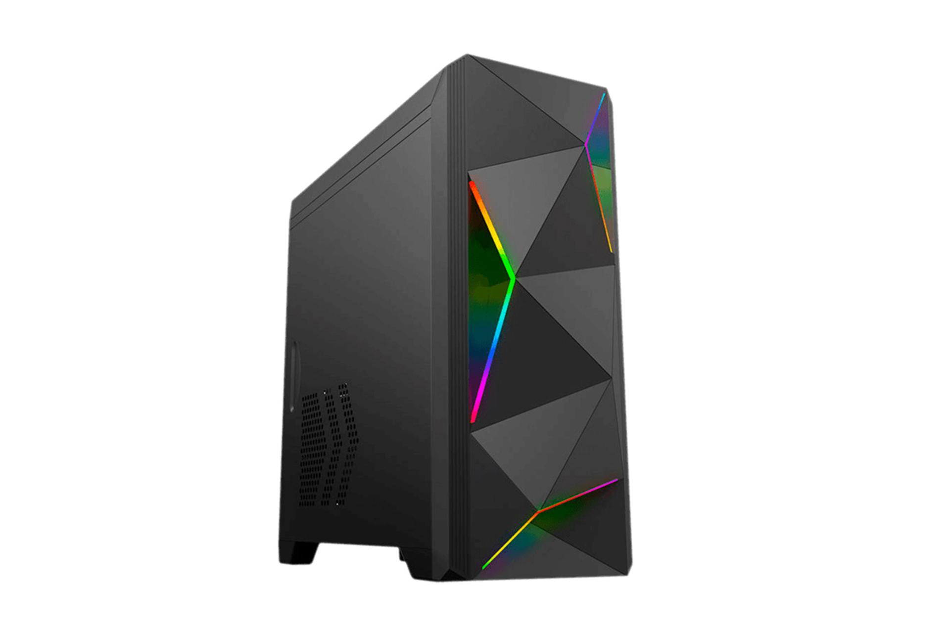 نمای نیم رخ جلو و سمت چپ کیس کامپیوتر گیم مکس Ares 6830