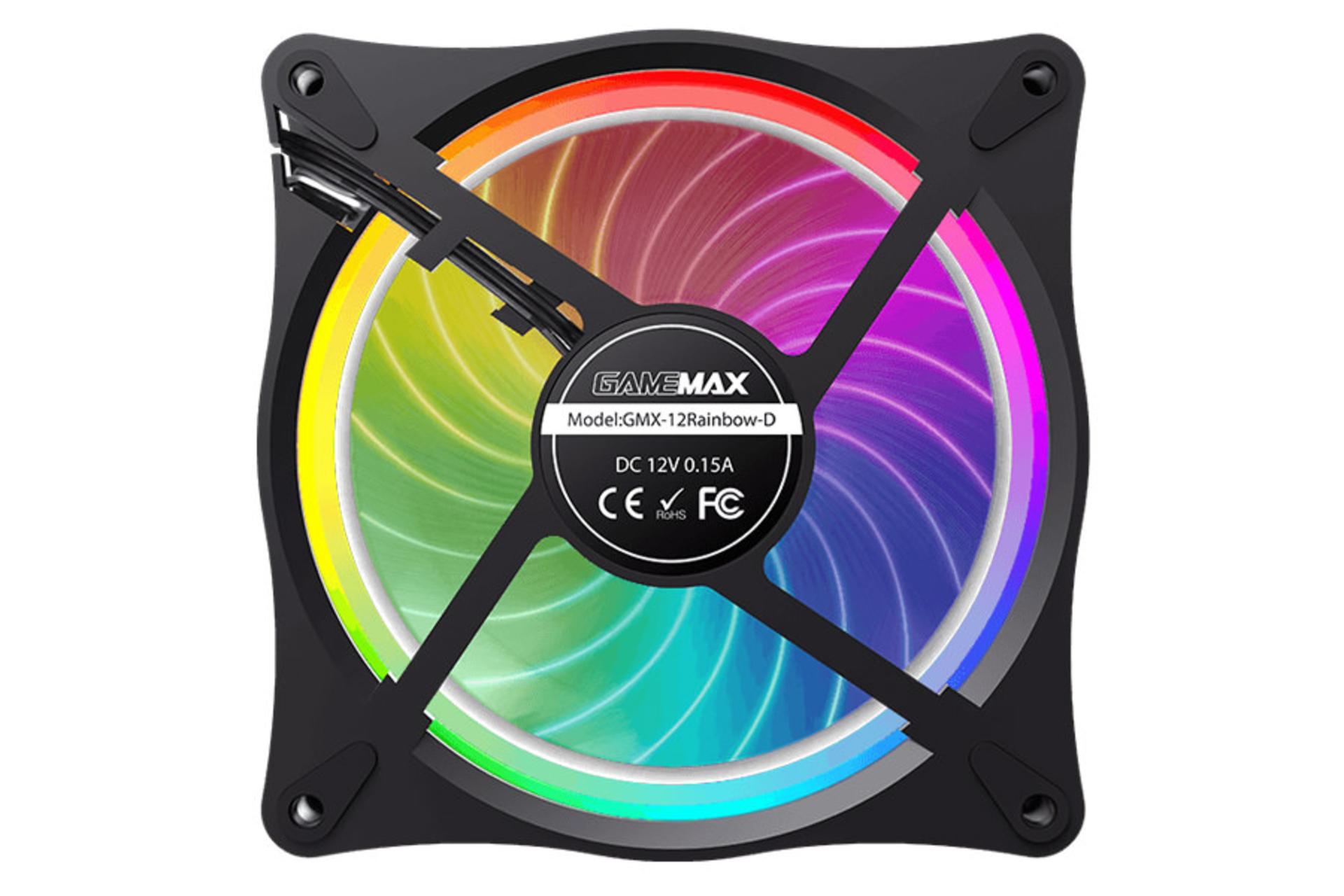 نمای پشت فن کیس گیم مکس RL300 RGB
