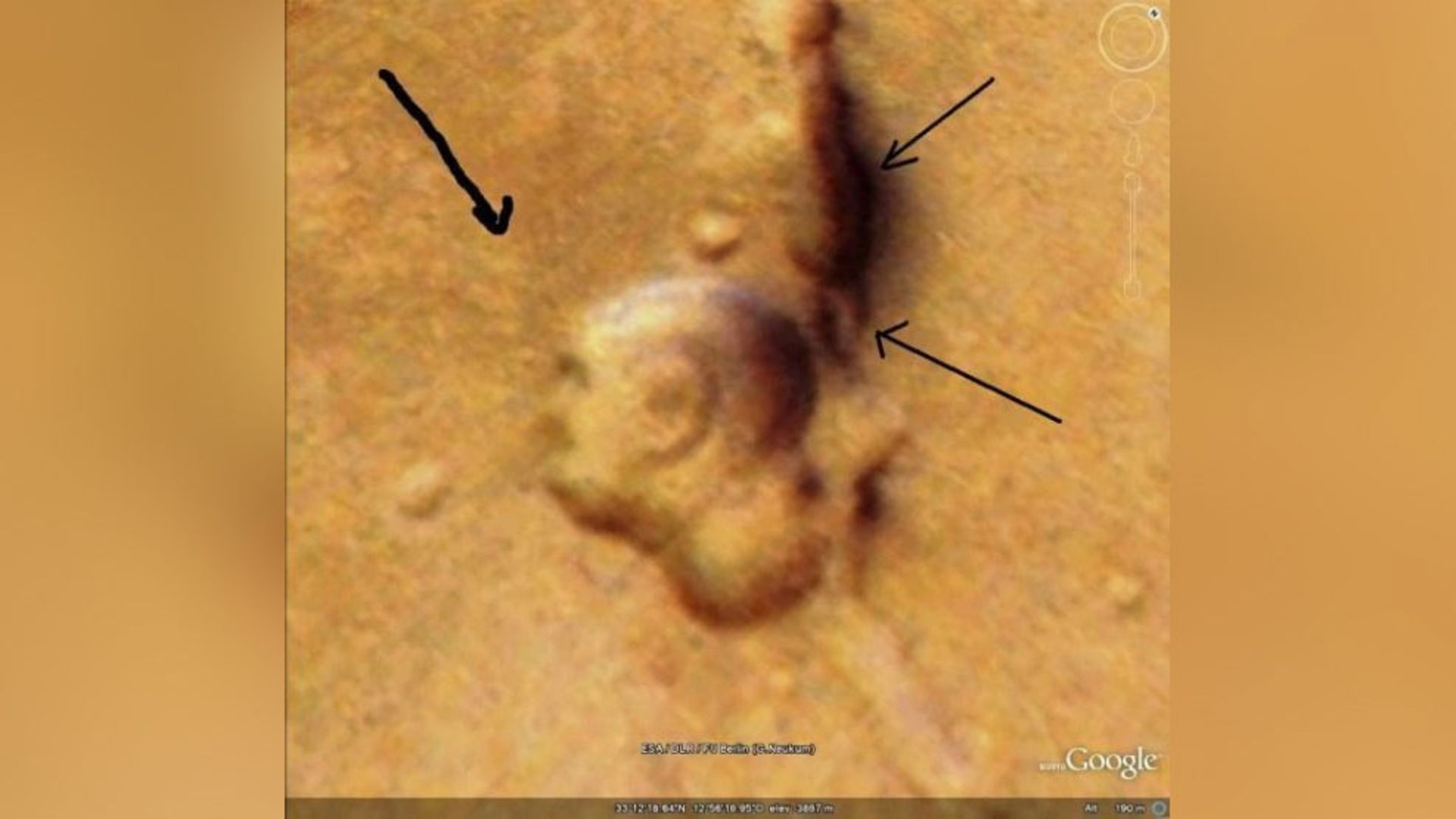 Gandhi's face on Mars