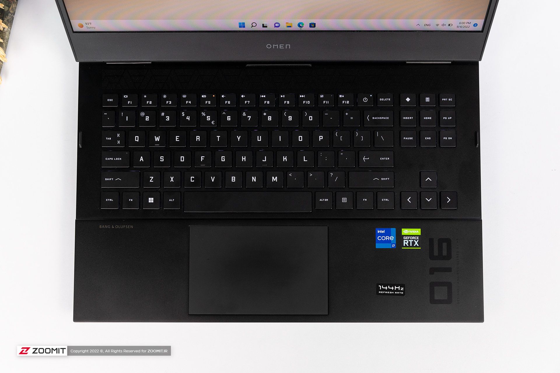 کی‌بورد و تاچ‌پد لپ‌تاپ گینیمگ HP OMEN 16 2021 اینتل
