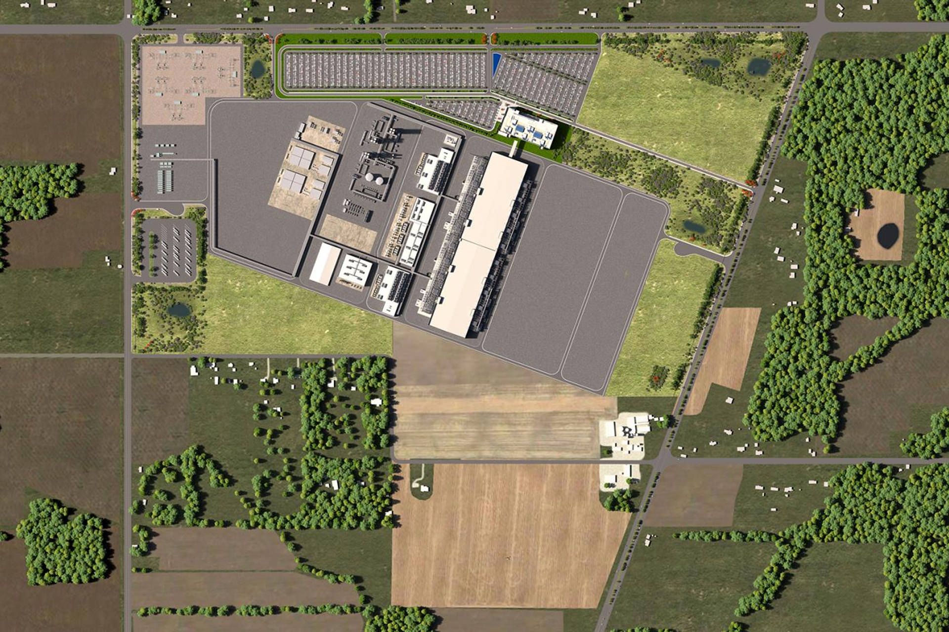 پردیس تولیدی سیلیکون هارتلند اینتل Intel در اوهای از نمای بالا