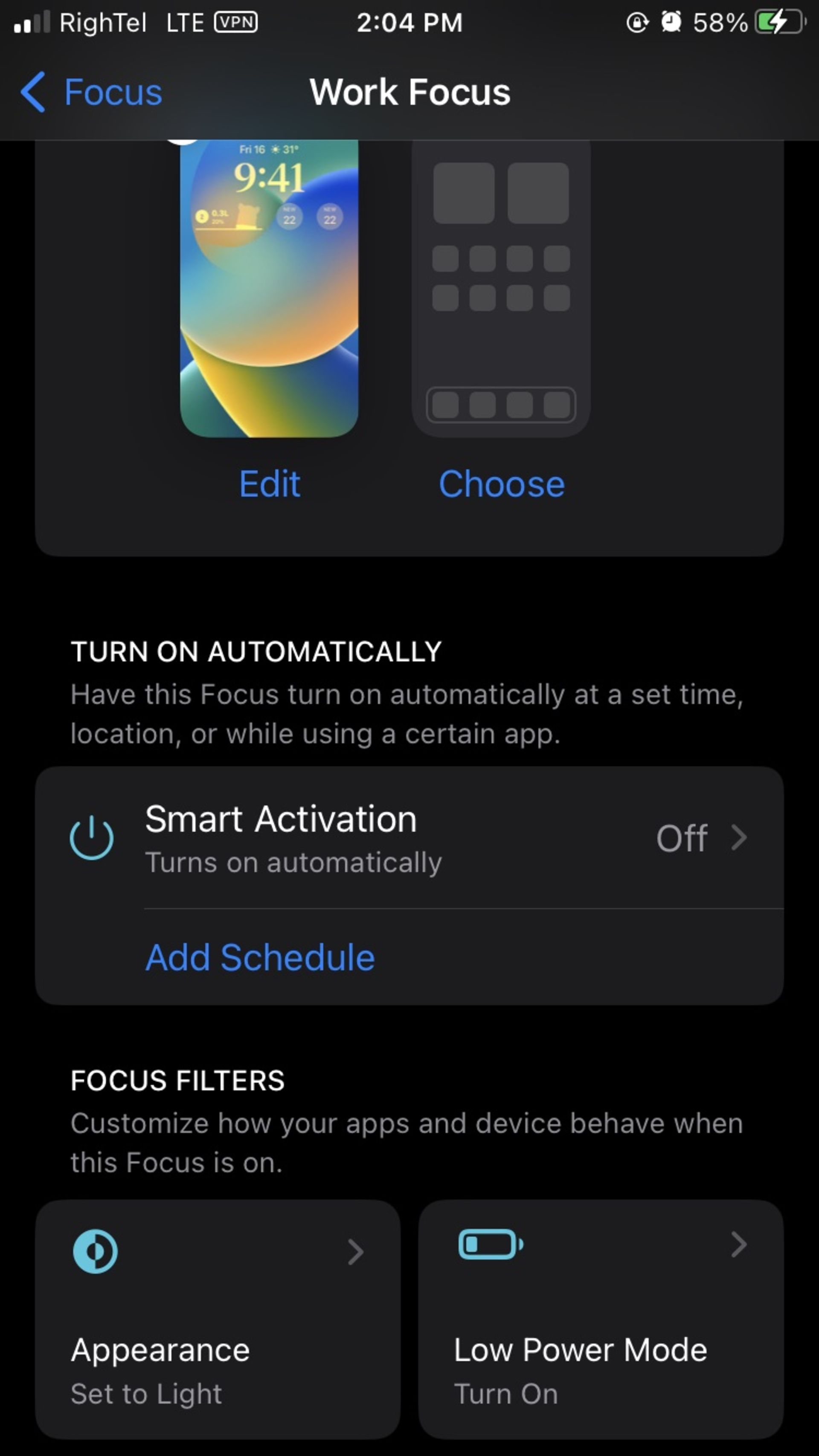قابلیت Focus در iOS 16