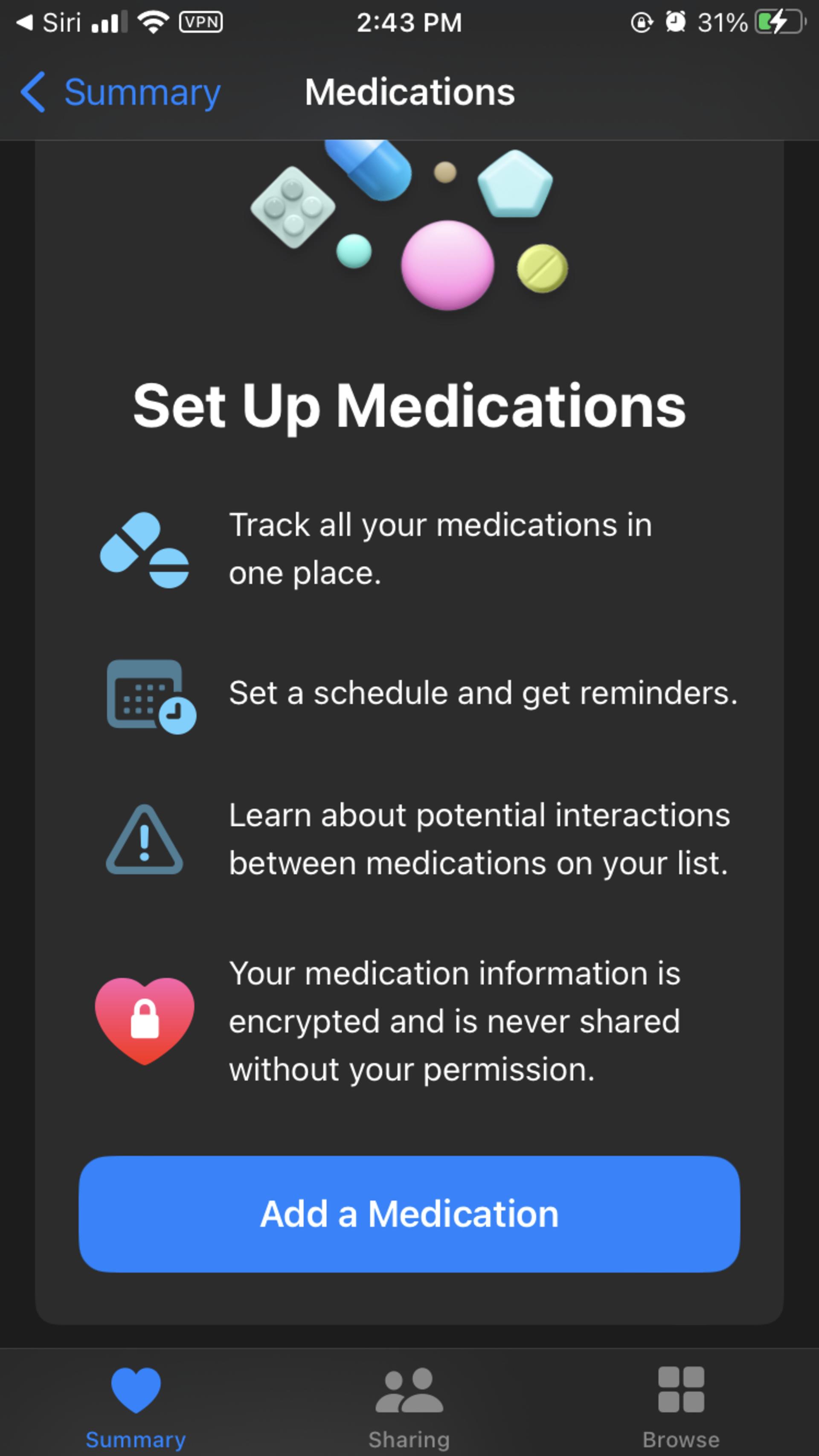 گزینه Medications در iOS 16