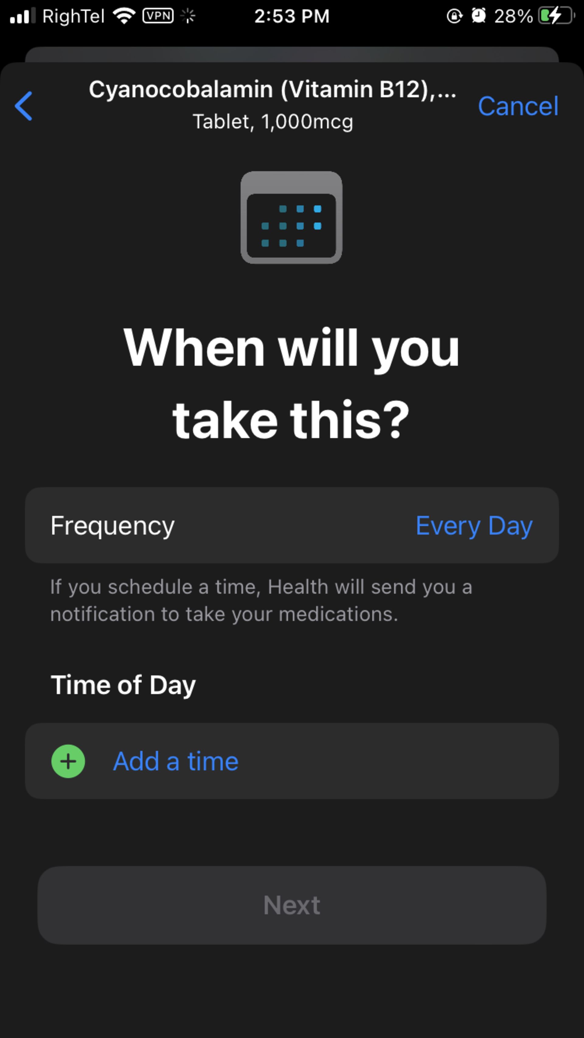 گزینه Medications در iOS 16