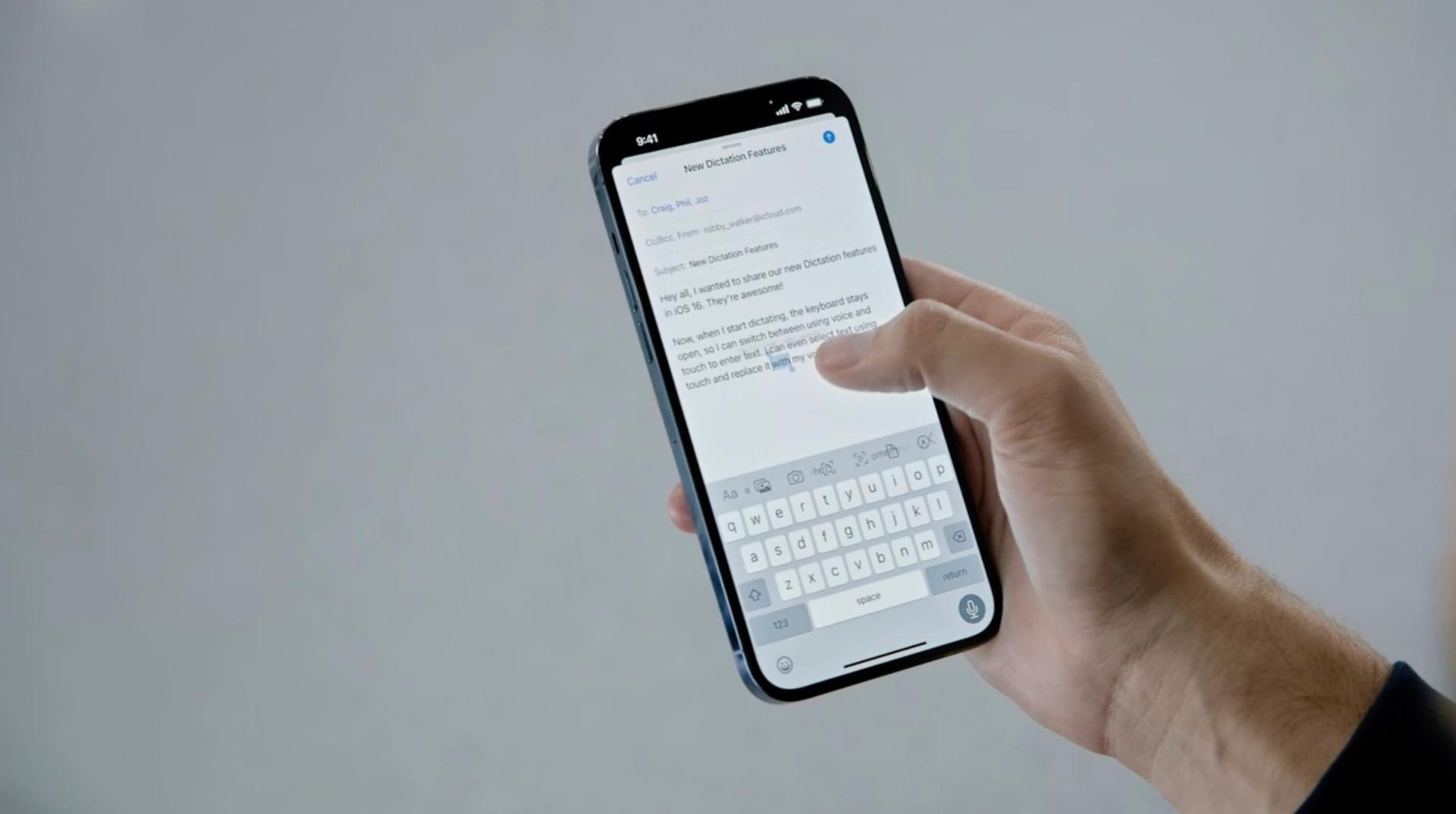 امکانات تایپ سریع در iOS 16