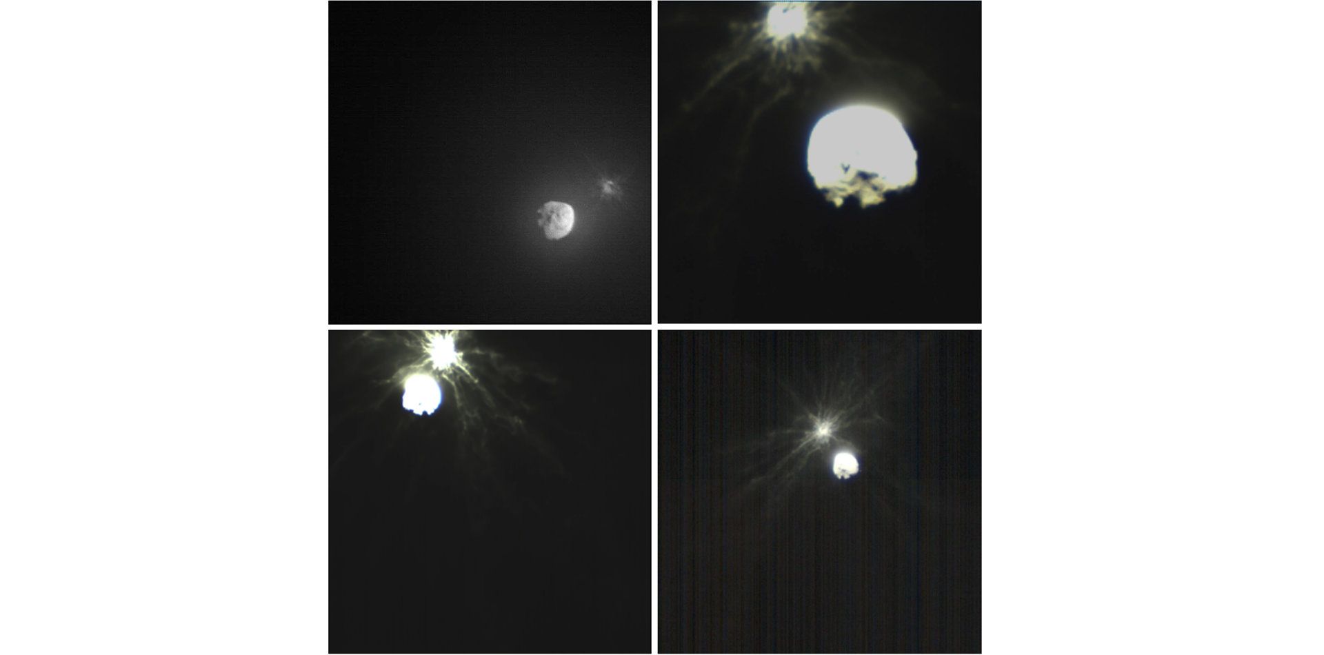 چهار تصویر فضاپیمای ایتالیا از برخورد فضاپیما DART ناسا با سیارک دیمورفوس