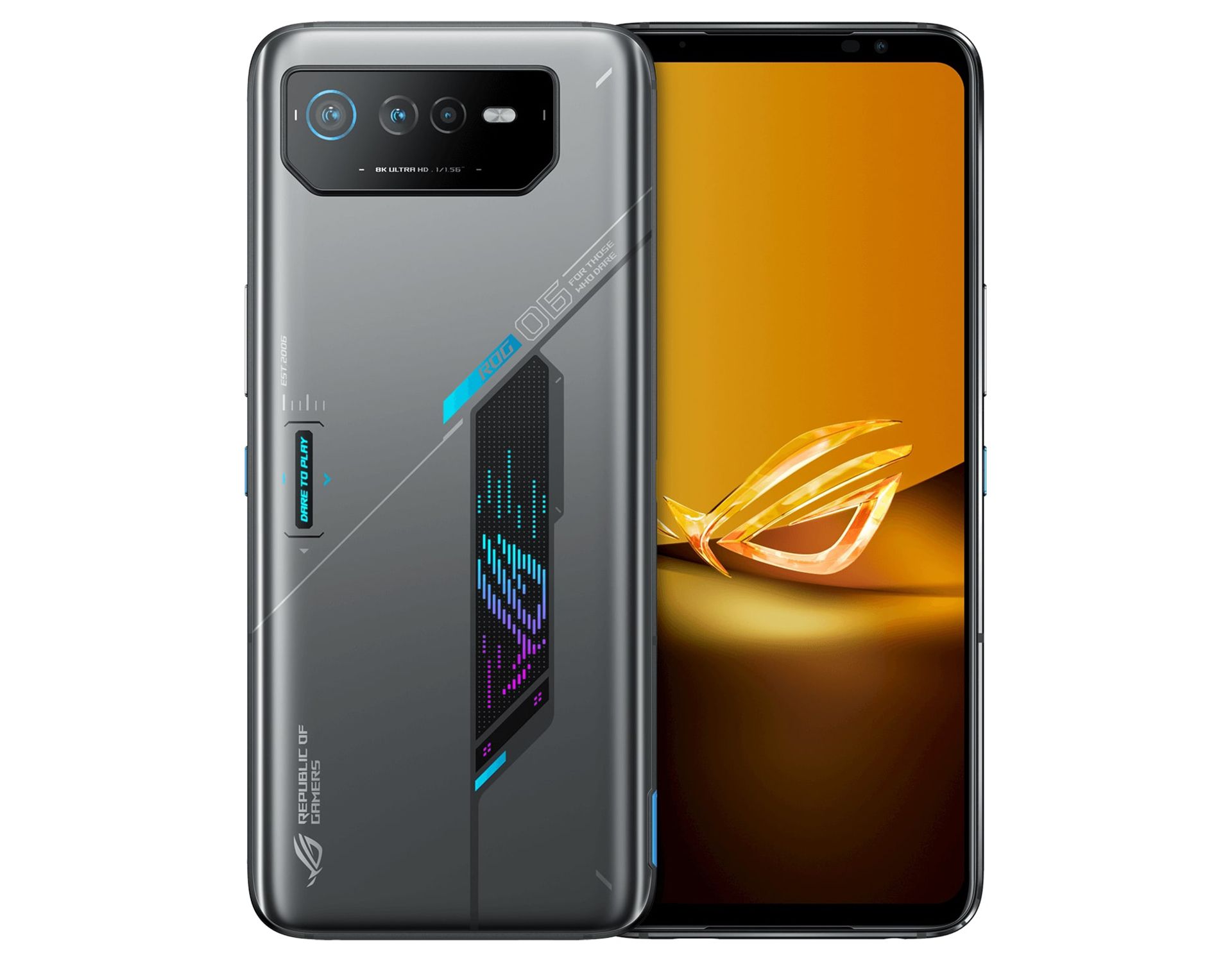 پنل پشتی و نمایشگر ROG Phone 6D با پس زمینه نارنجی