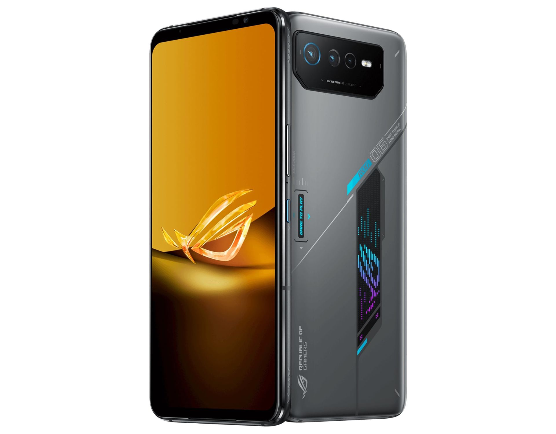 پنل پشتی و نمایشگر ROG Phone 6D با پس زمینه نارنجی