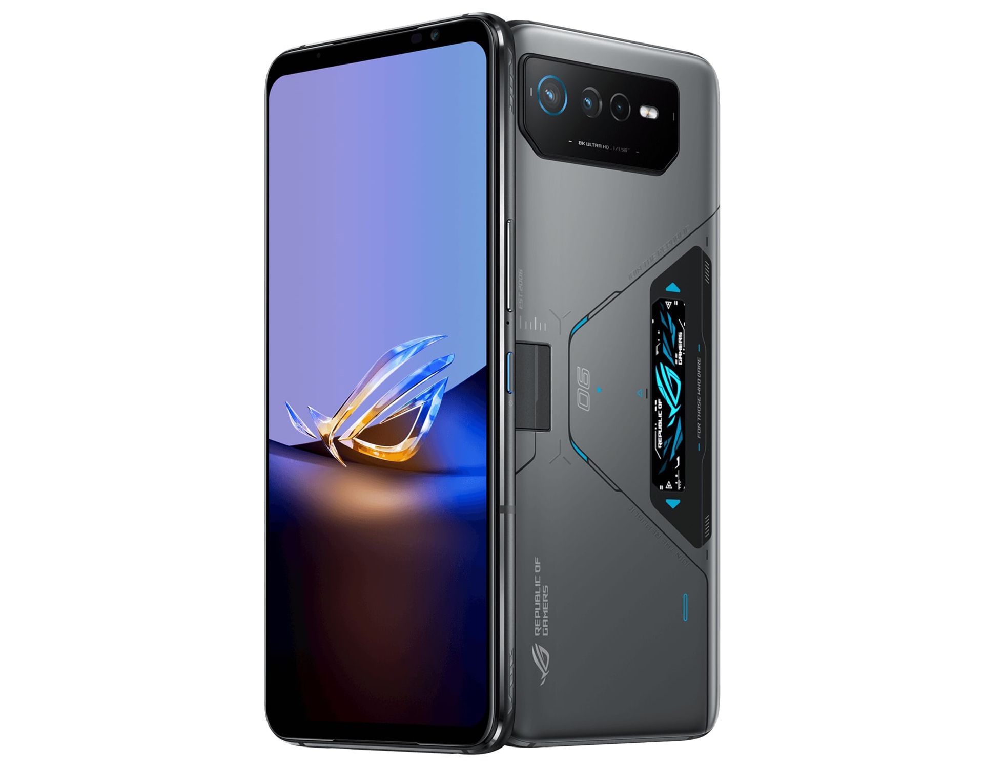 پنل پشتی و نمایشگر ROG PHONE 6D ULTIMATE با پس زمینه بنفش