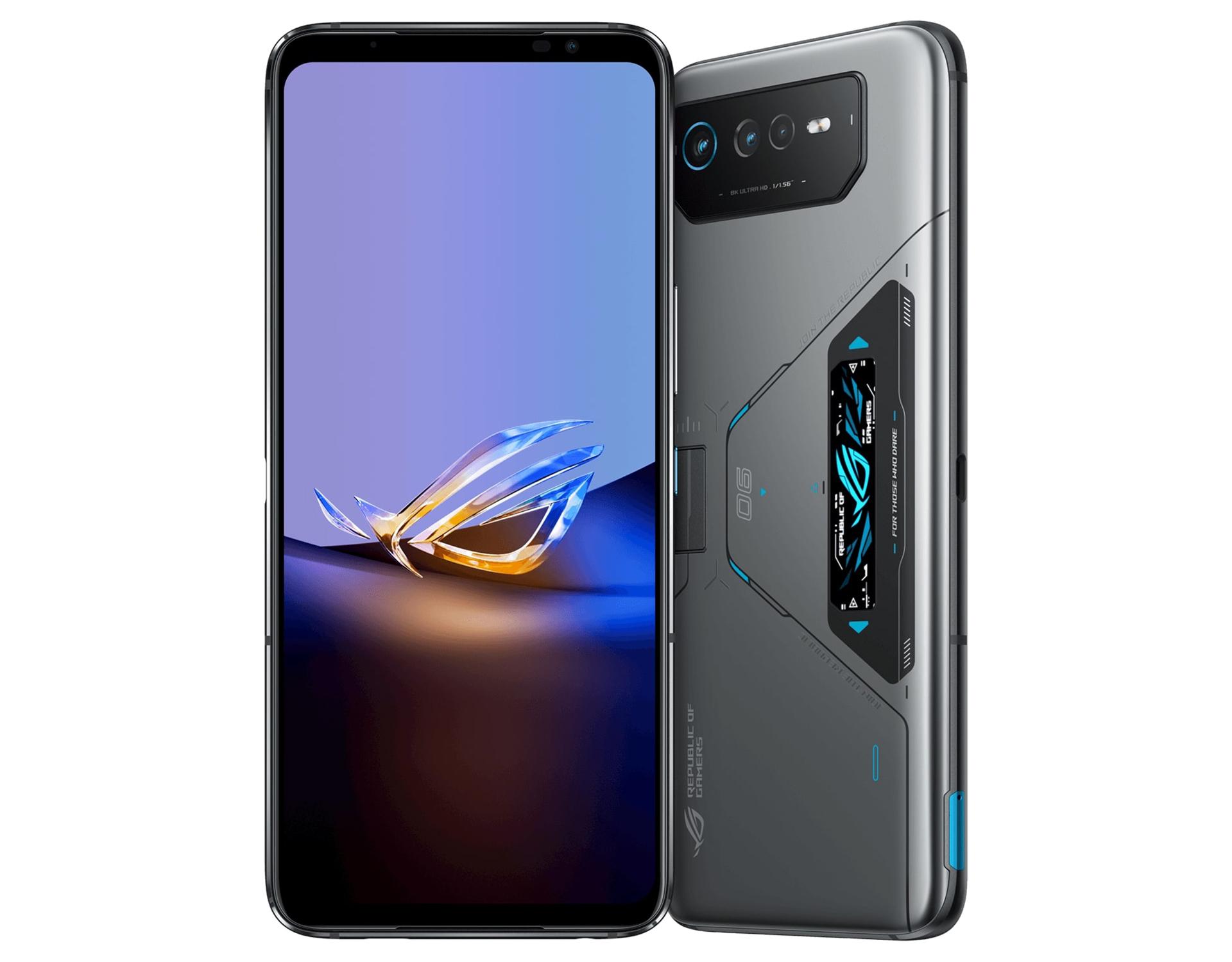 پنل پشتی و نمایشگر ROG PHONE 6D ULTIMATE با پس زمینه بنفش