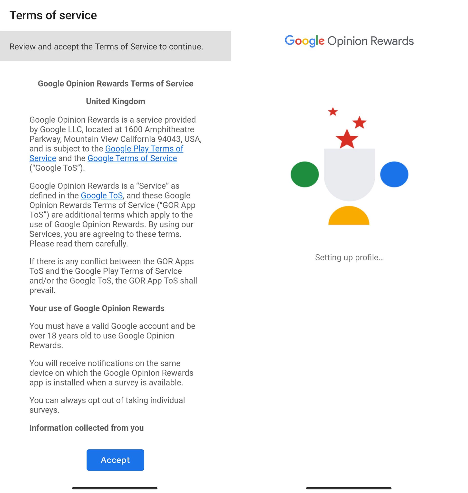 راه اندازی Google Opinion Rewards