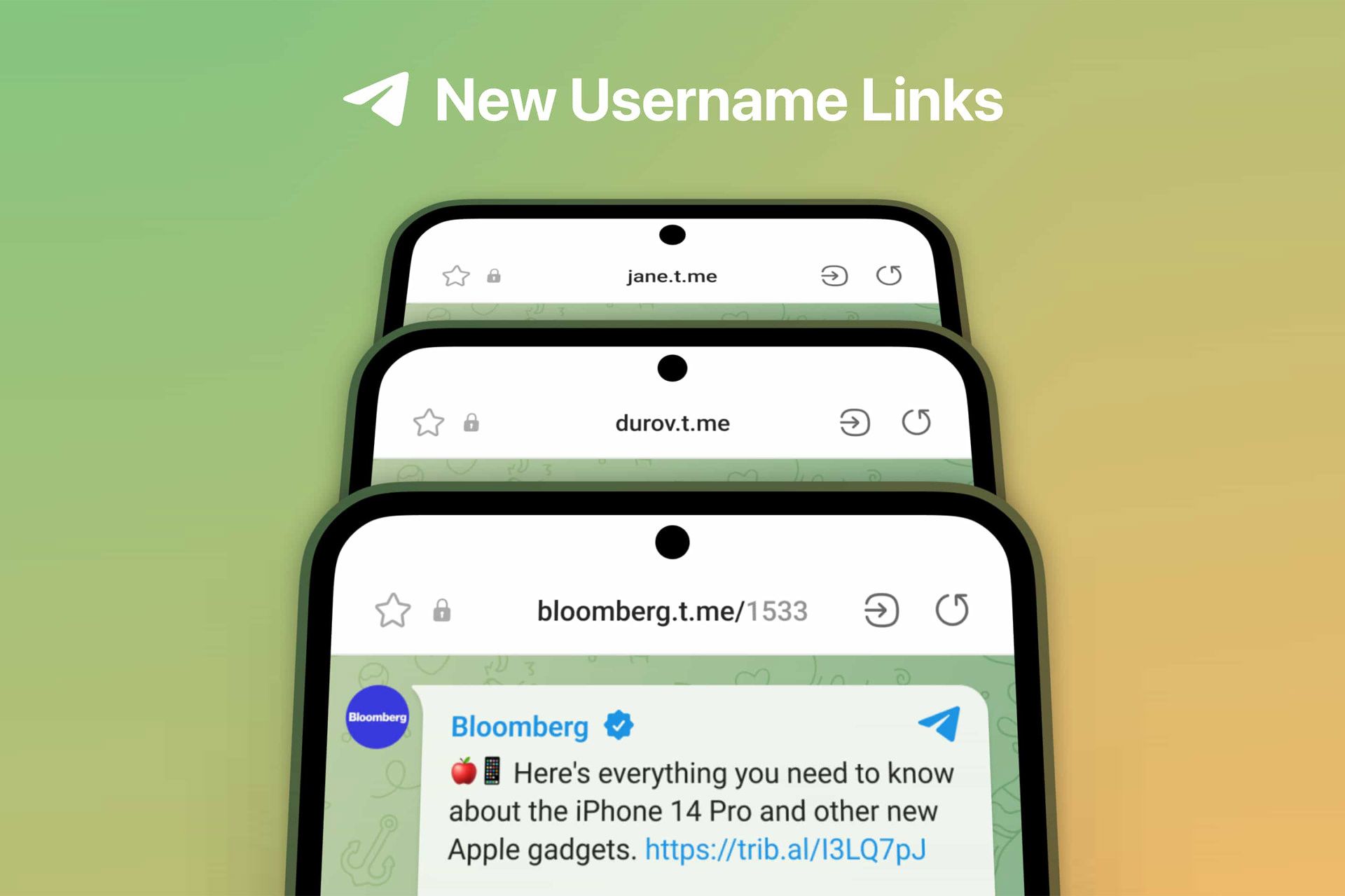 لینک حساب های کاربری تلگرام Telegram