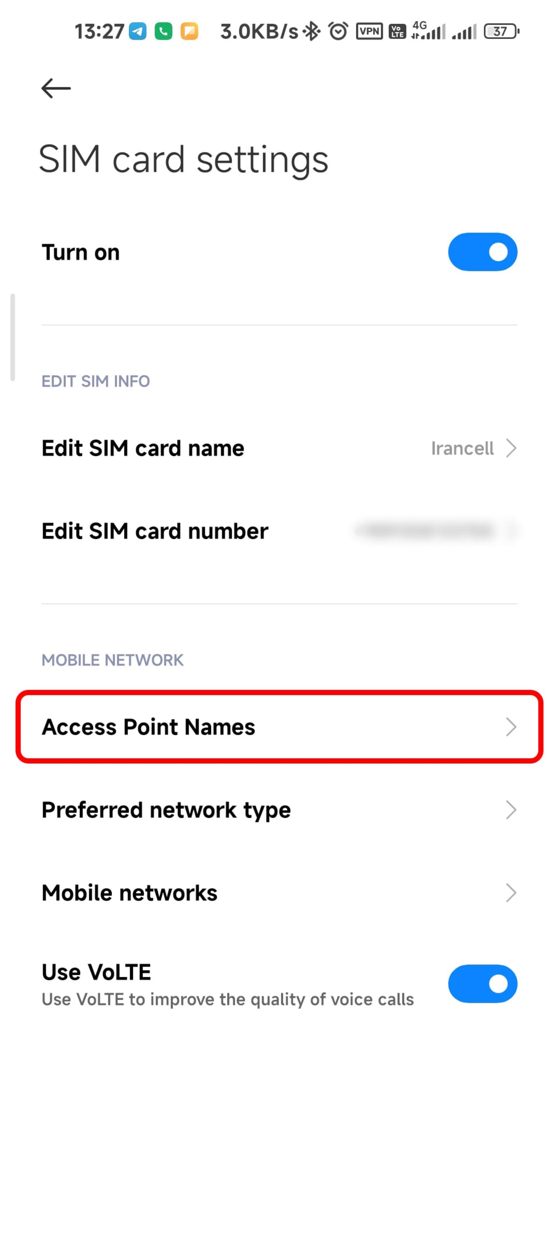 مرجع متخصصين ايران انتخاب Access point names