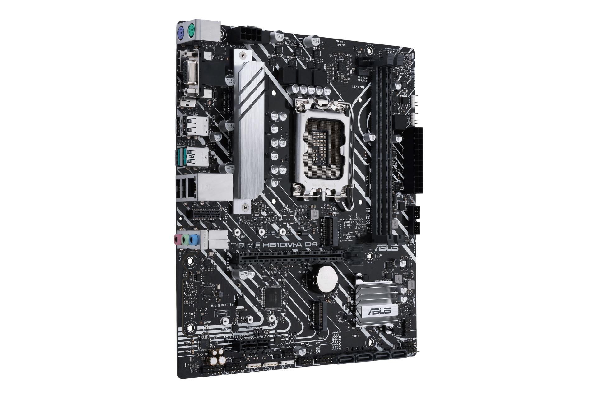نمای کناری مادربرد ایسوس ASUS PRIME H610M-A D4