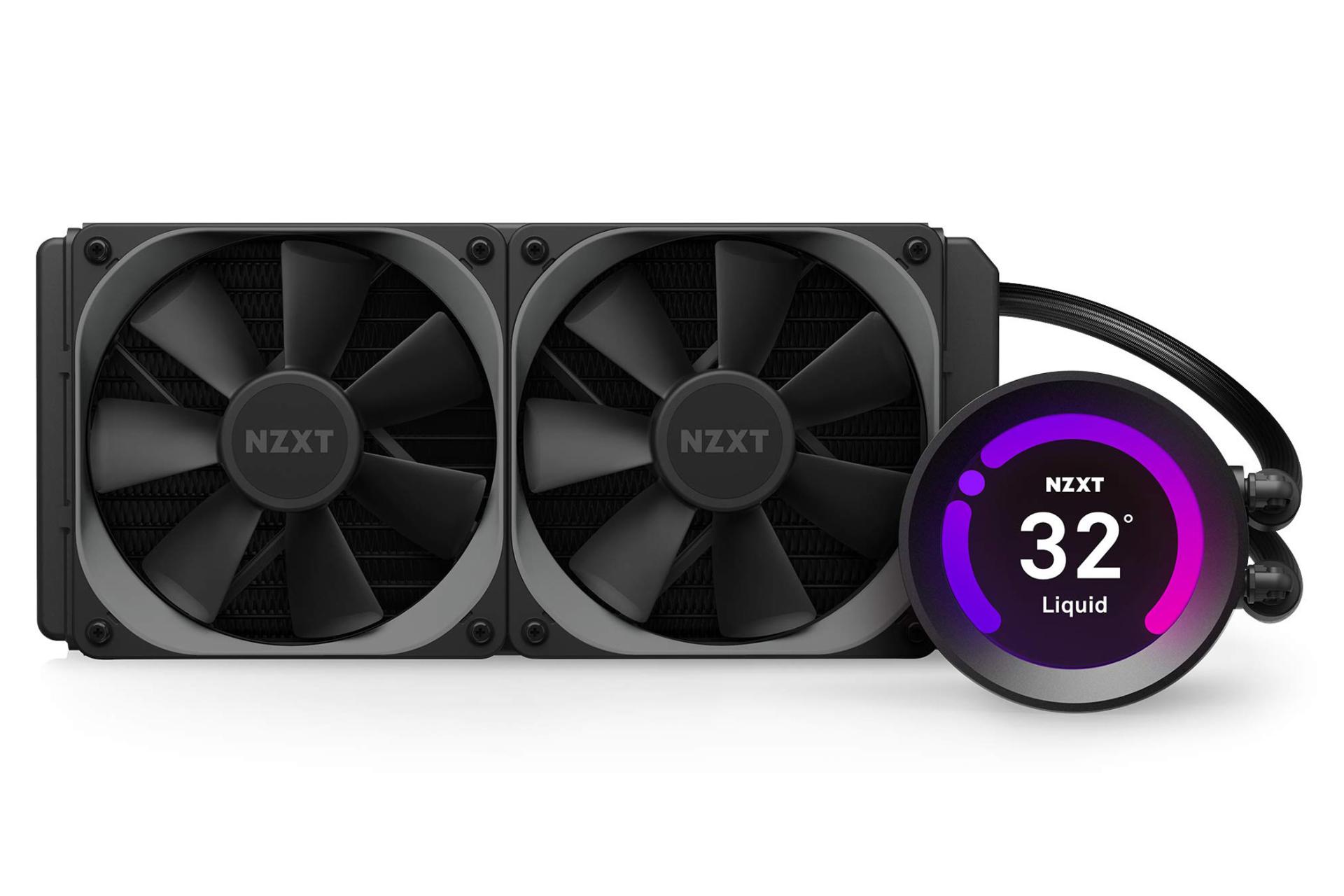 نمای روبرو خنک کننده مایع ان زی ایکس تی Kraken Z53 RGB