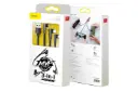 جعبه کابل شارژ USB باسئوس USB به Type-C+Micro-USB+Lightning مدل 3in1 MVP Elbow با طول 1.2 متر	