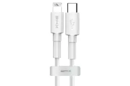کابل شارژ USB باسئوس Type-C به Lightning مدل BMX Mini White MFi Certified با طول 1.2 متر سفید