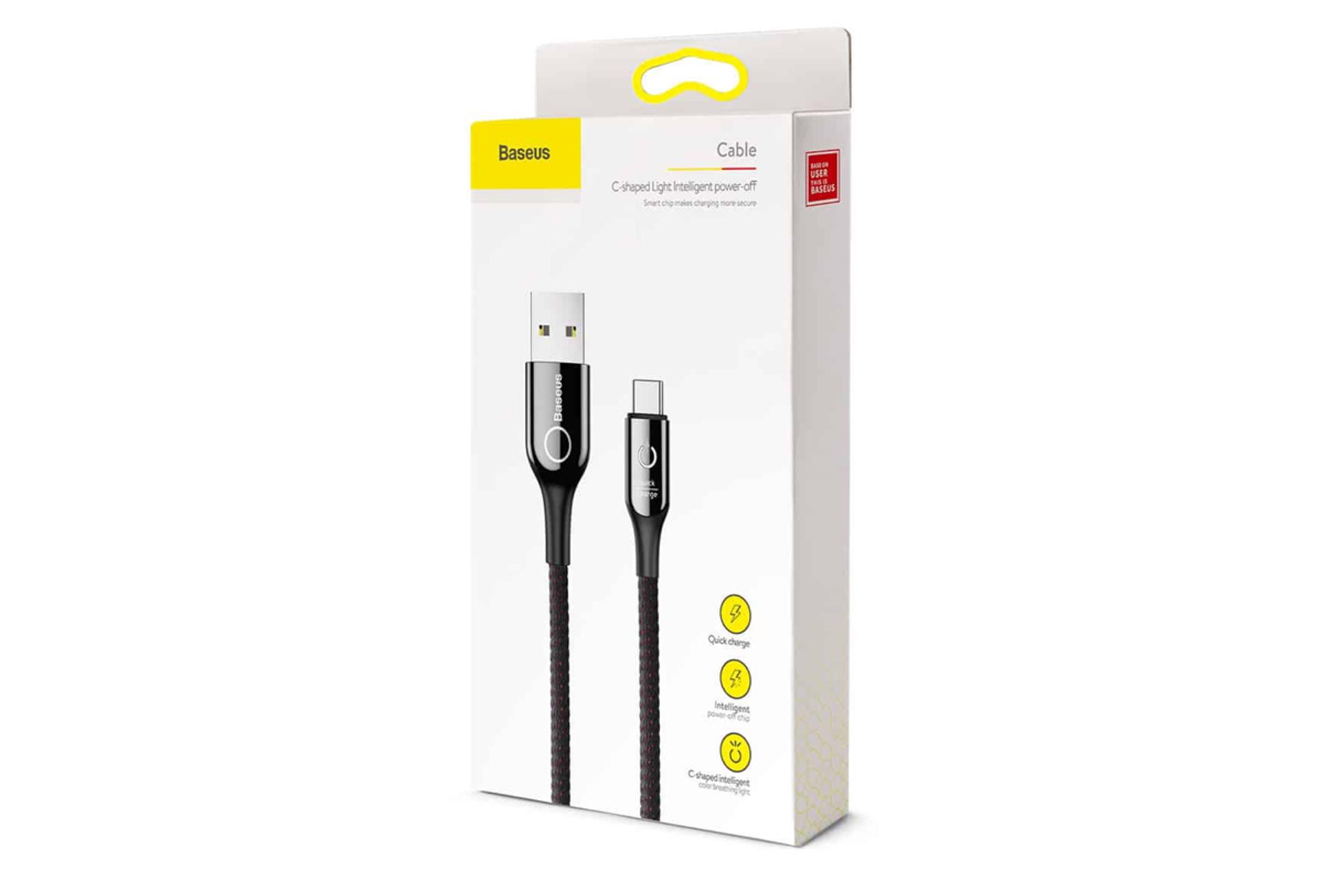 جعبه کابل شارژ USB باسئوس USB به Type-C مدل C-Shaped با طول 1 متر